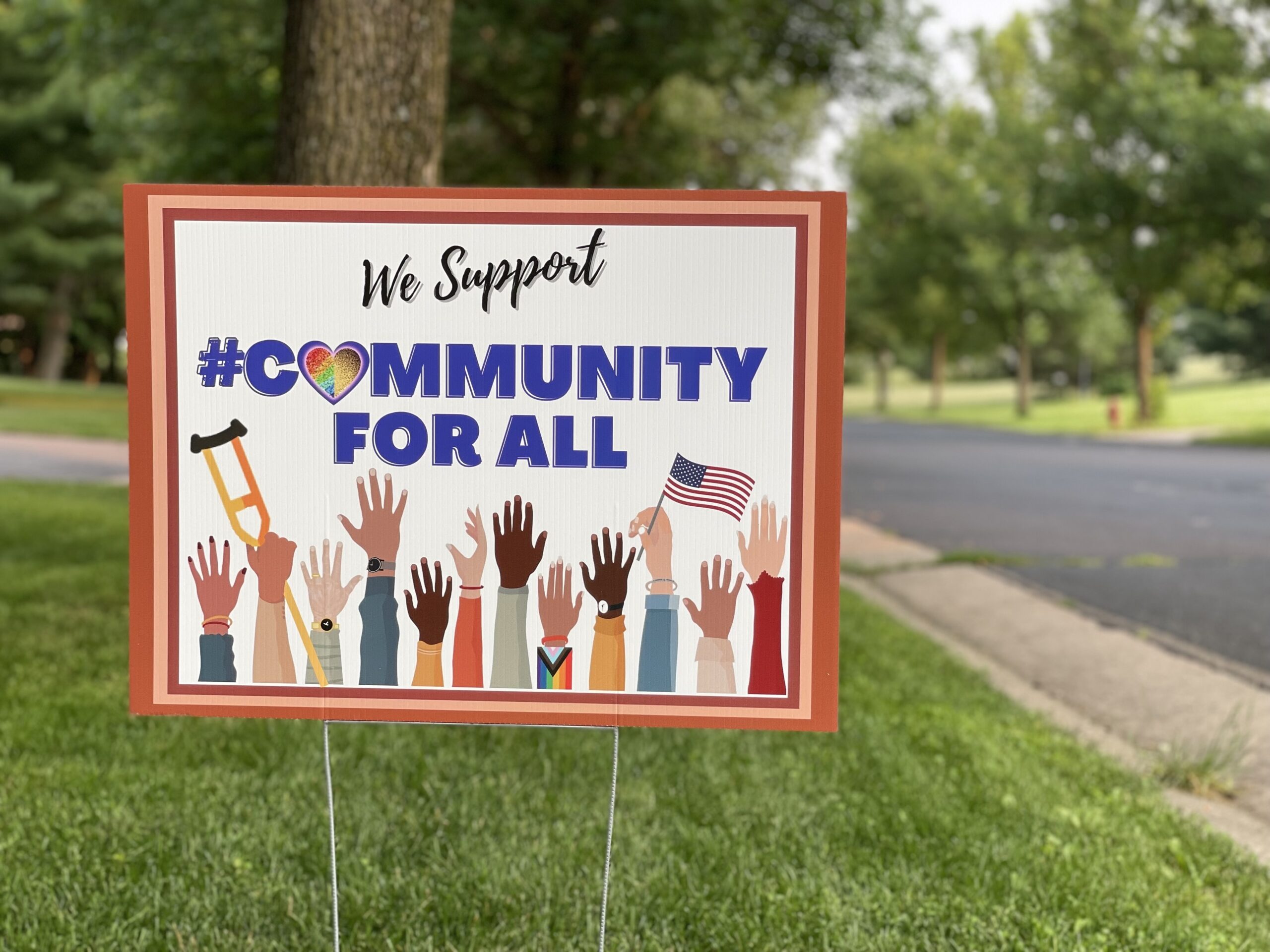 A yard sign displayed in Wausau in 2021 offers support for the "Community for All" resolution supporting diversity.