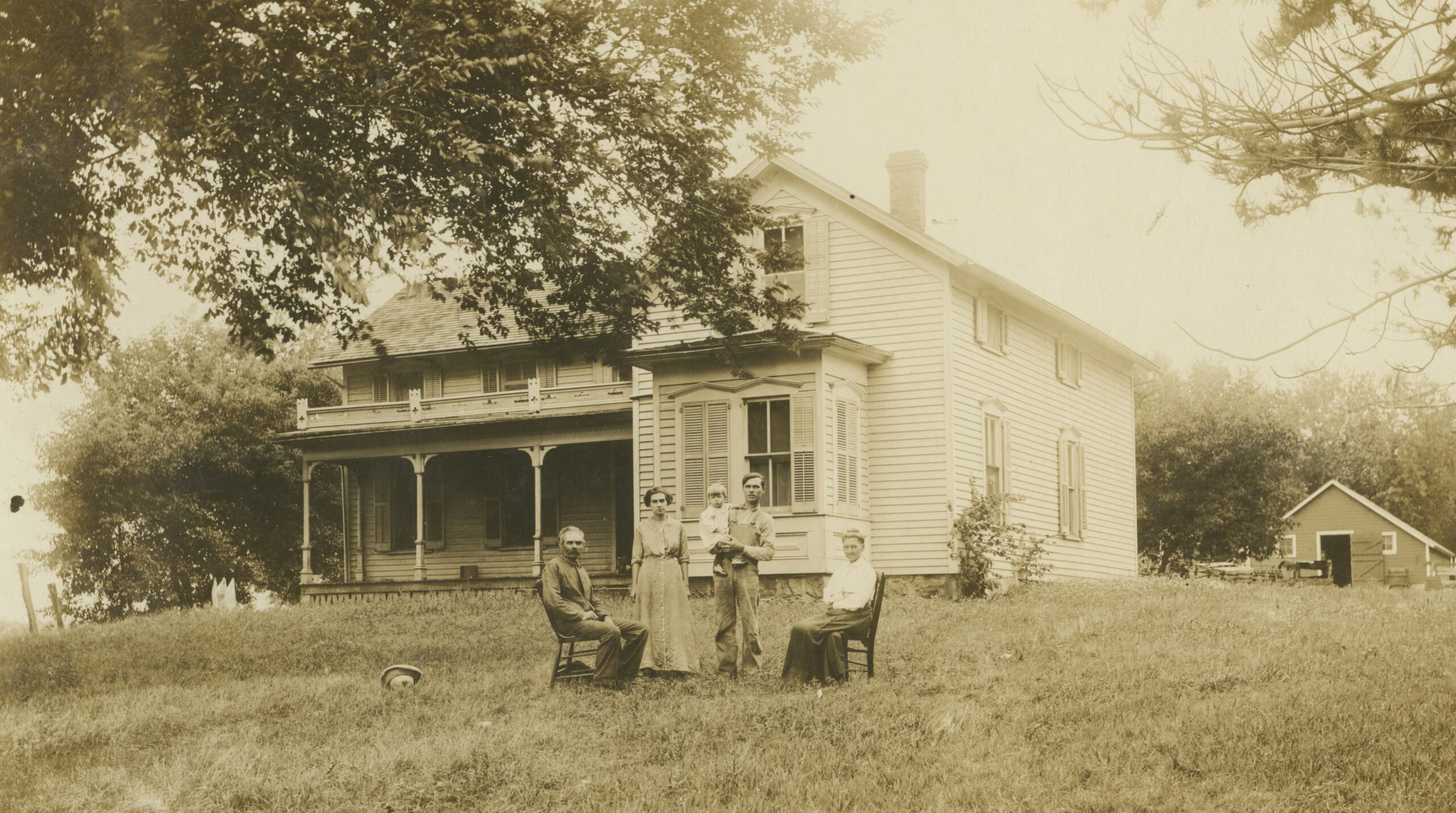 Image of 1850's Iowa home and its owners