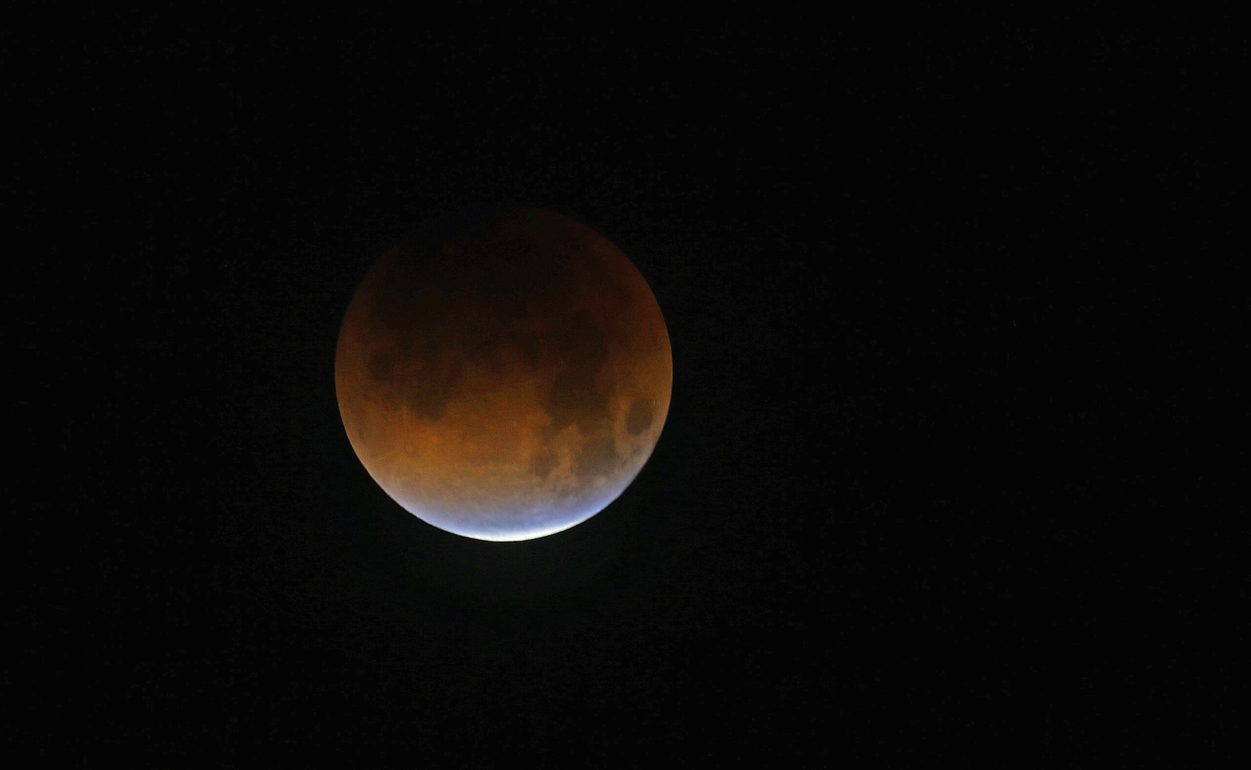 A lunar eclipse as a super blue blood moon
