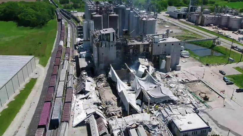 Didion Milling facility in Cambria after the May 2017 explosion
