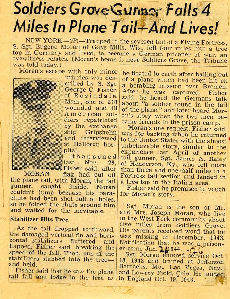 A newspaper article from 1992 about Gene Moran in the La Crosse Tribune