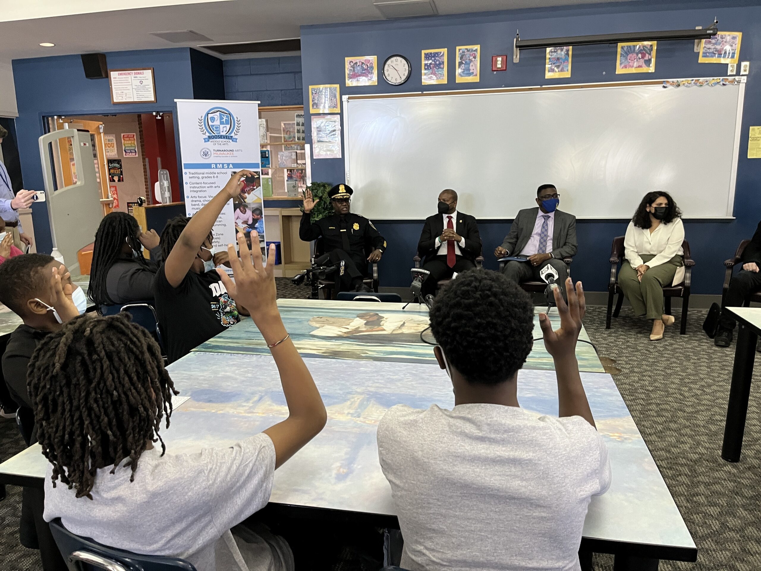 Students at Roosevelt School of the Arts in Milwaukee