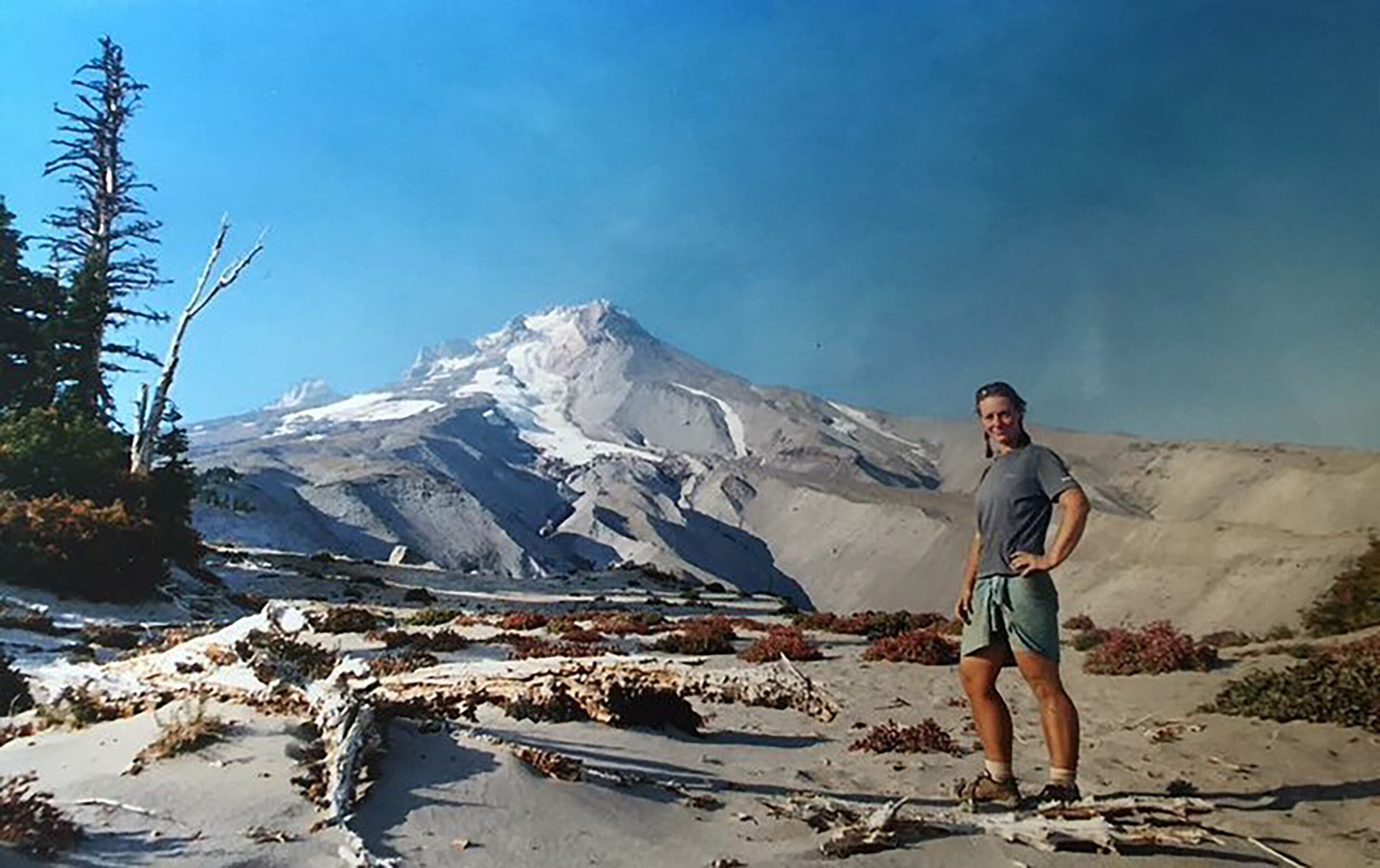 Arlette Laan poses on the Pacific Crest Trail
