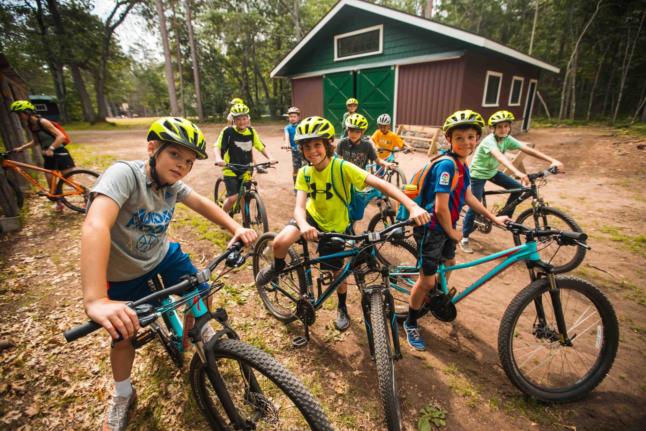 Kids ride their bikes at Camp Manito-wish YMCA