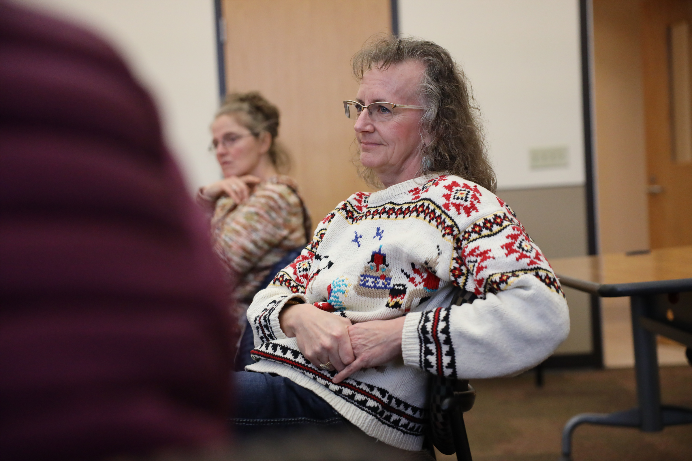 Alicia Cashman leads a meeting of the Madison Area Lyme Support Group