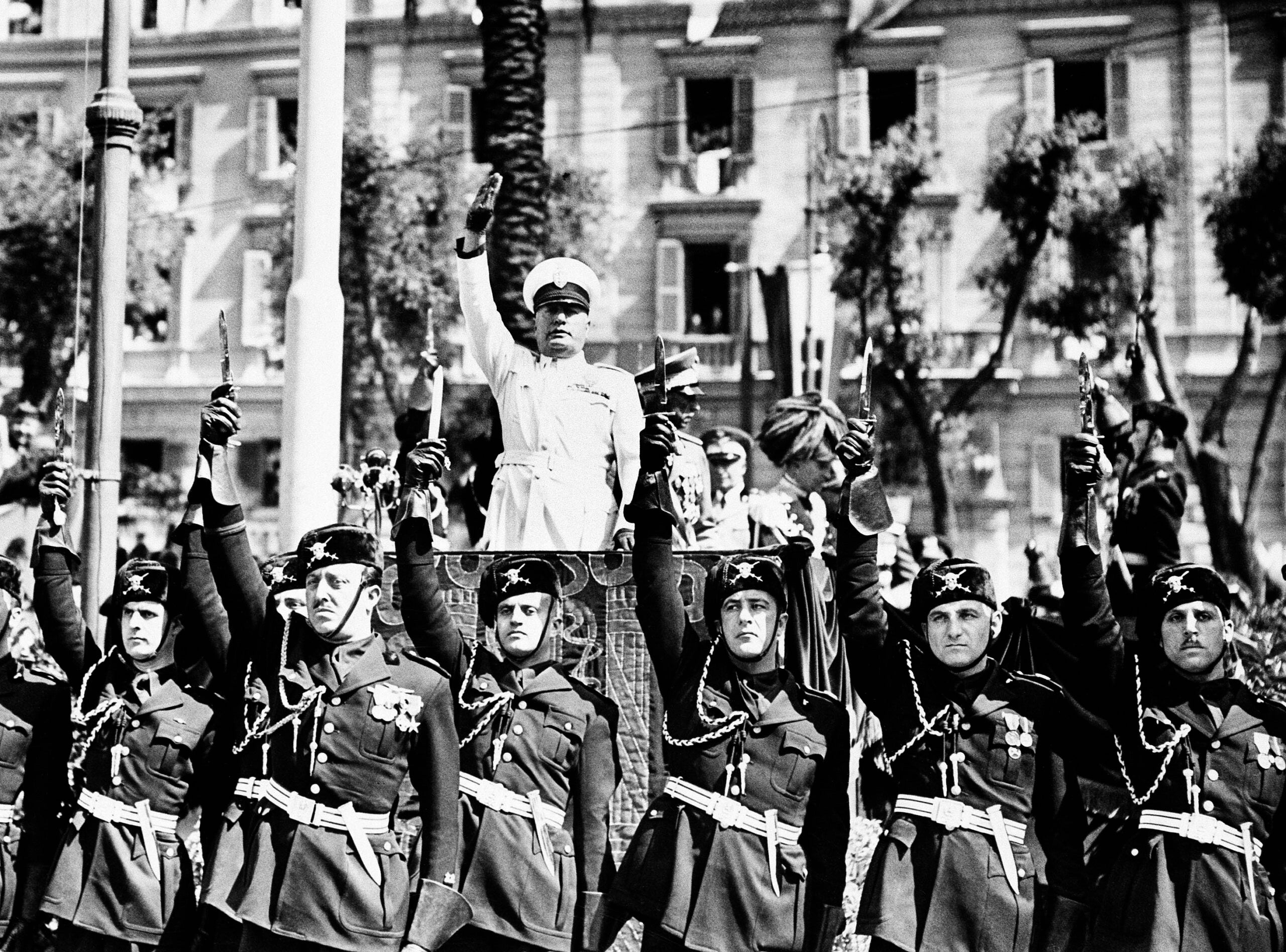 Benito Mussolini in Rome in 1939