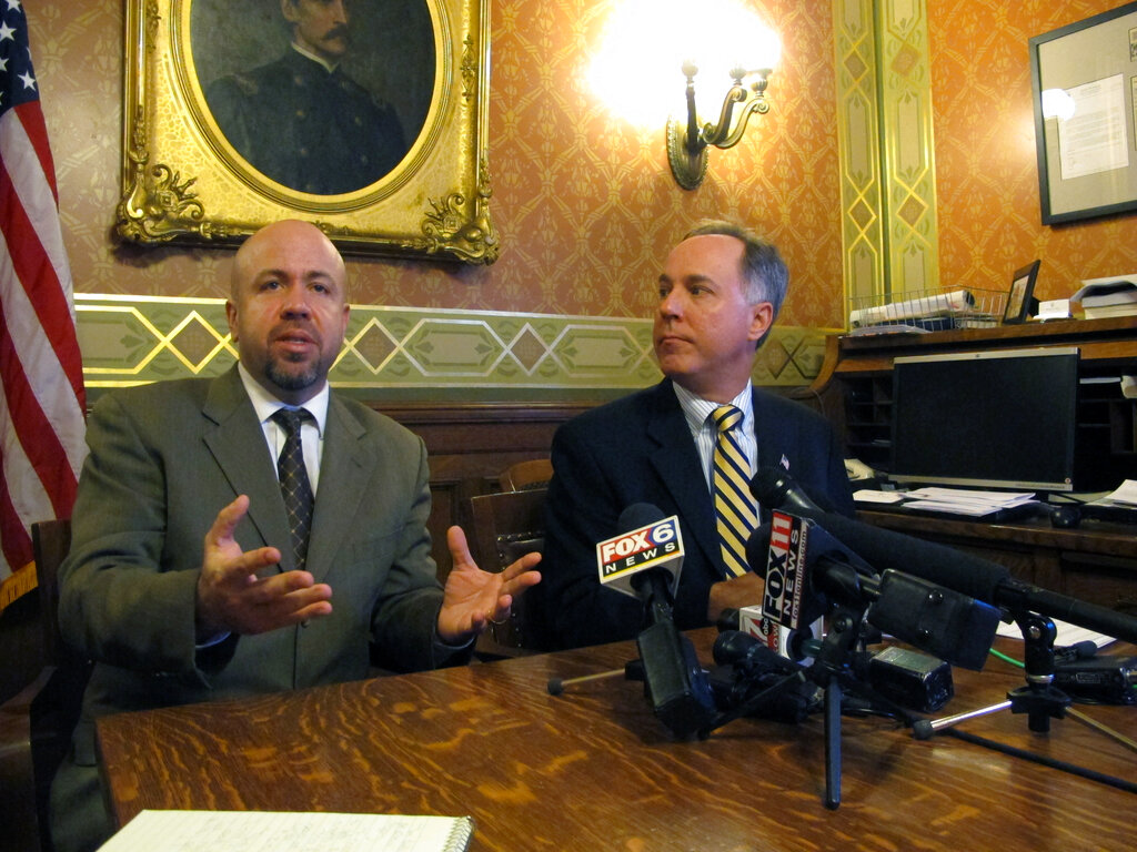 Jim Steineke, Robin Vos at press conference