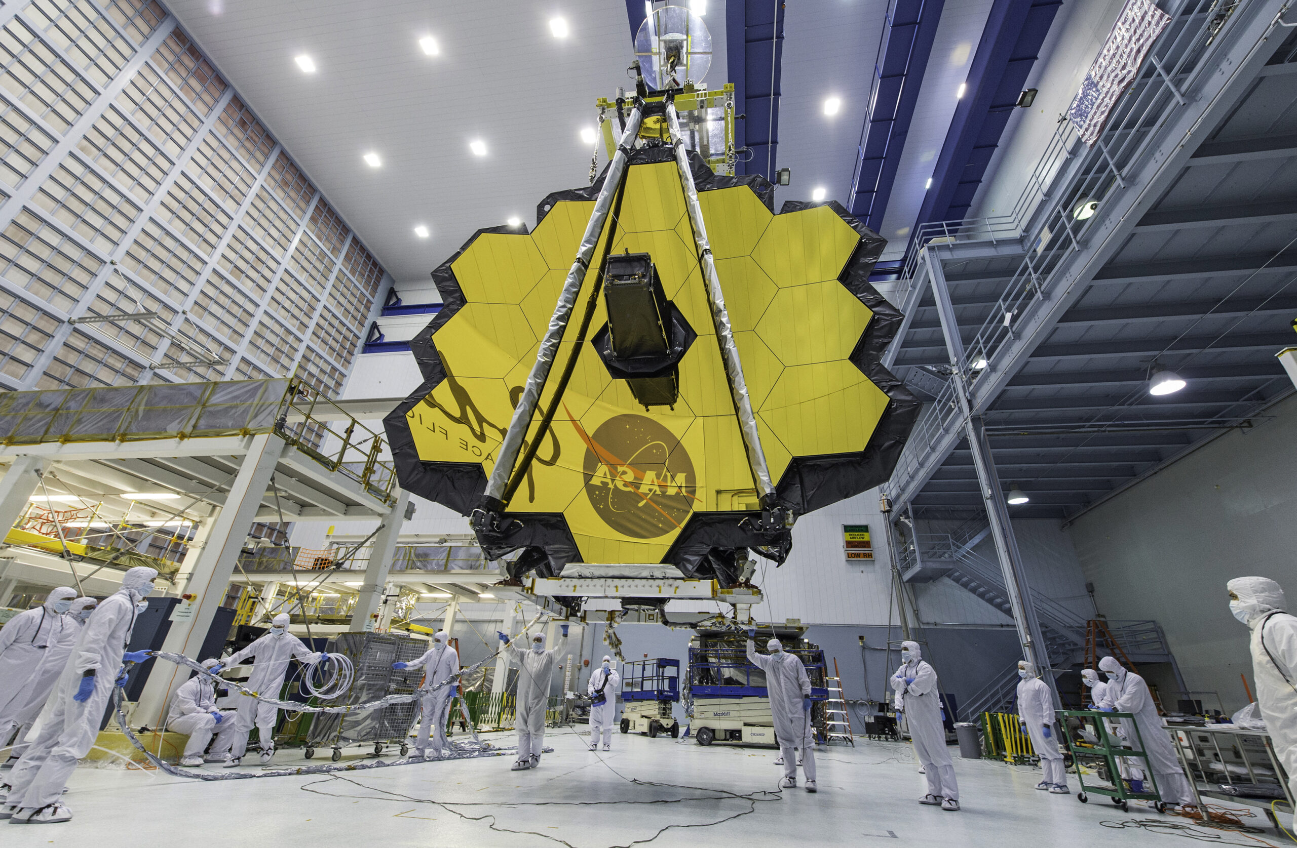 The James Webb Space Telescope is lifted and analyzed