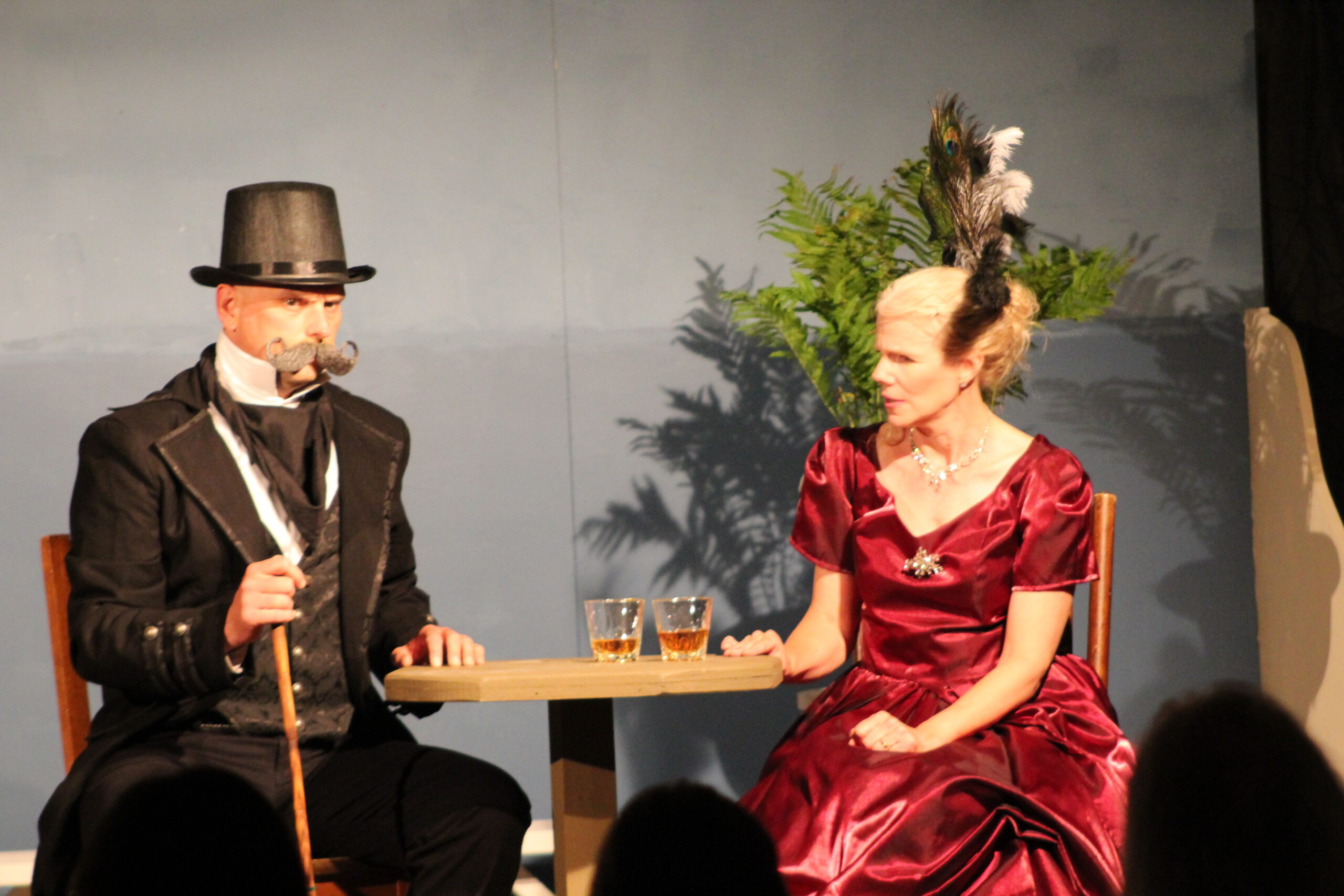 Andre LeTendre-Wilcox (left) and Maria Lockwood (right) as the characters Malachi and Fanny in the play "You Can't Keep a Good Man Down" at the Time Arc Theatre July 2022 in Superior. Photo courtesy of the Time Arc Theatre.