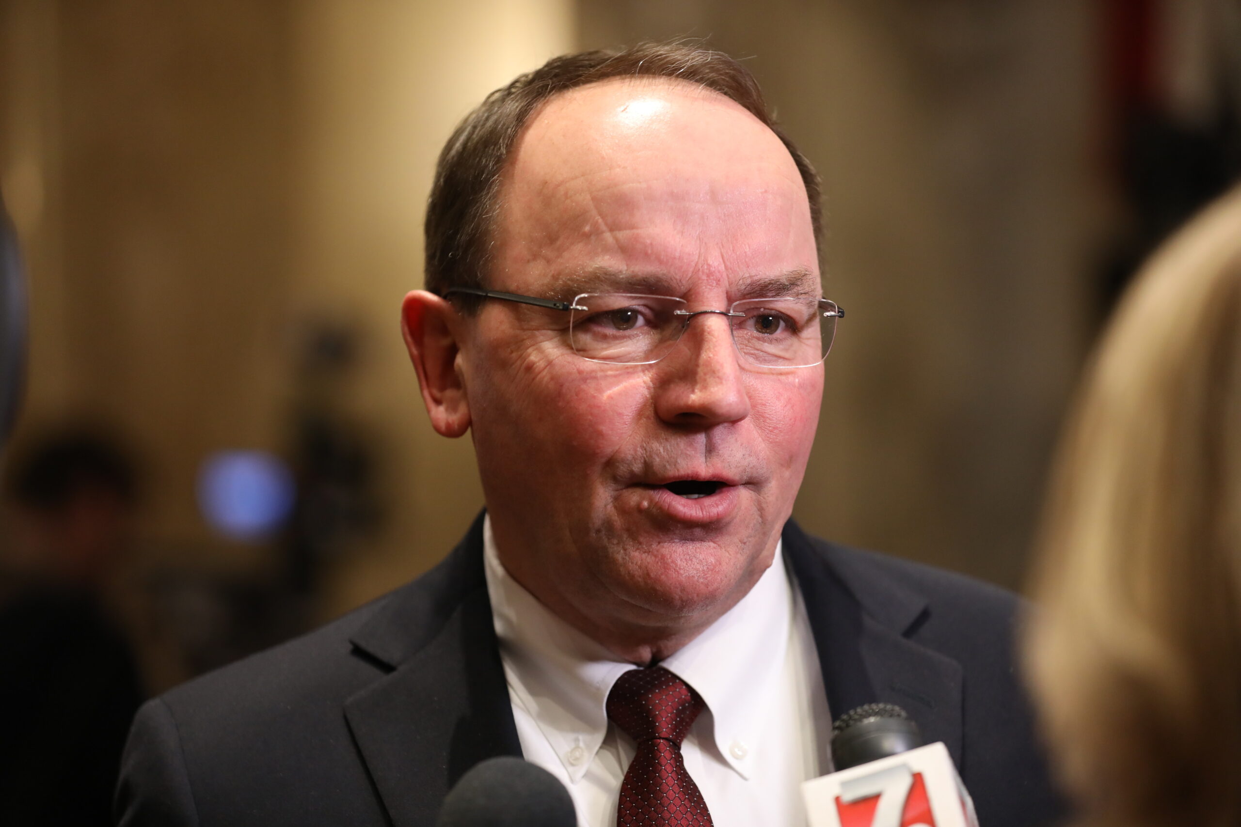 Rep. Tom Tiffany, R-Hazelhurst, at Gov. Tony Evers' first State of the State address