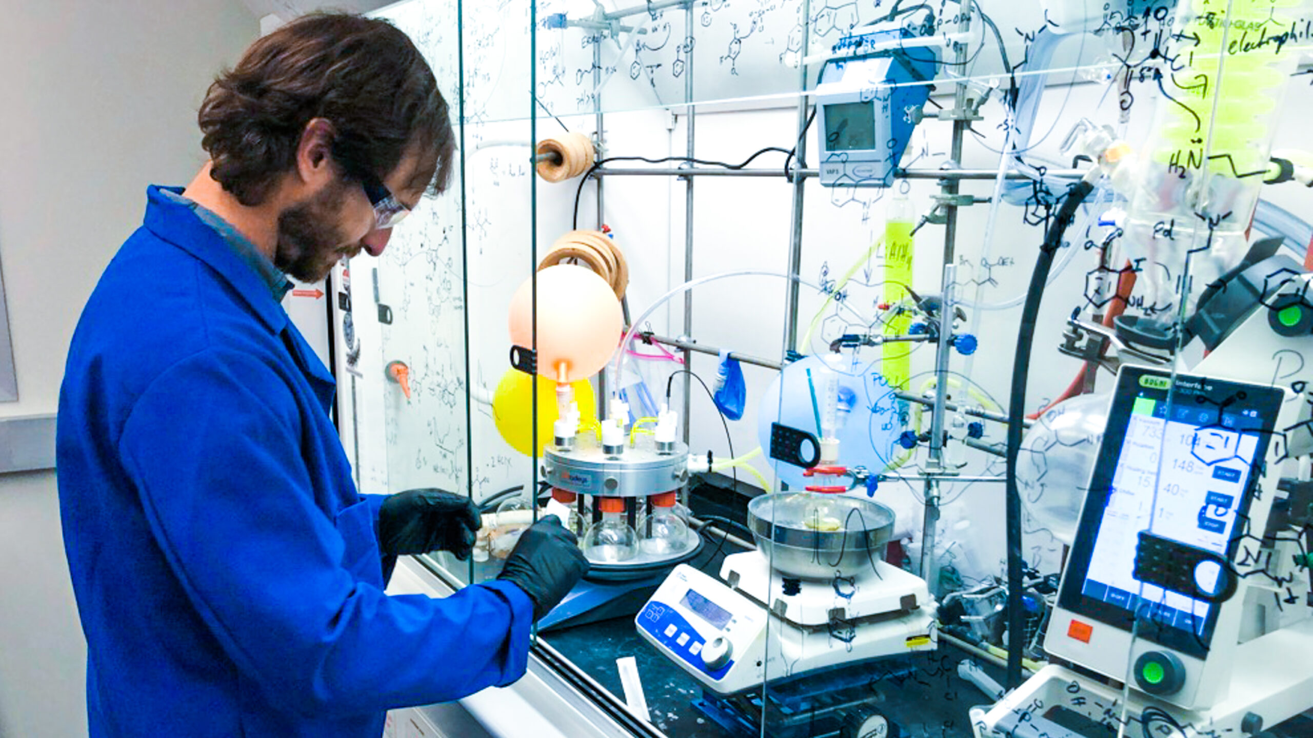 Alex Sherwood in Usona's R&D lab. 