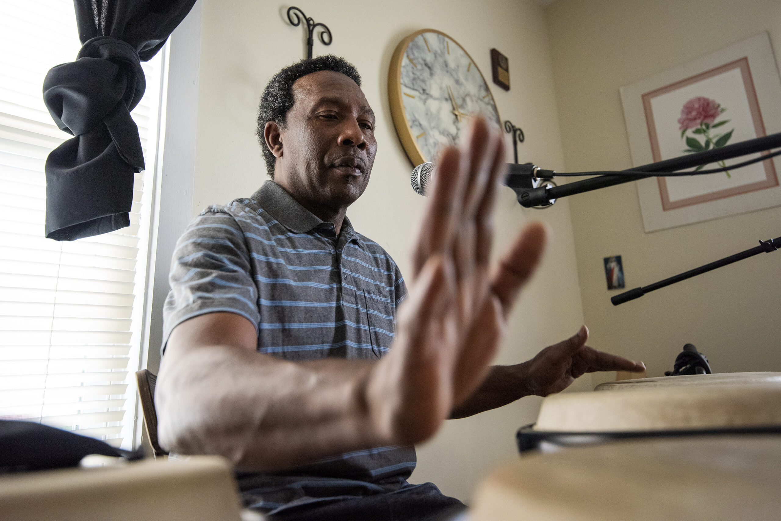 Ernesto Rodriguez playing drums