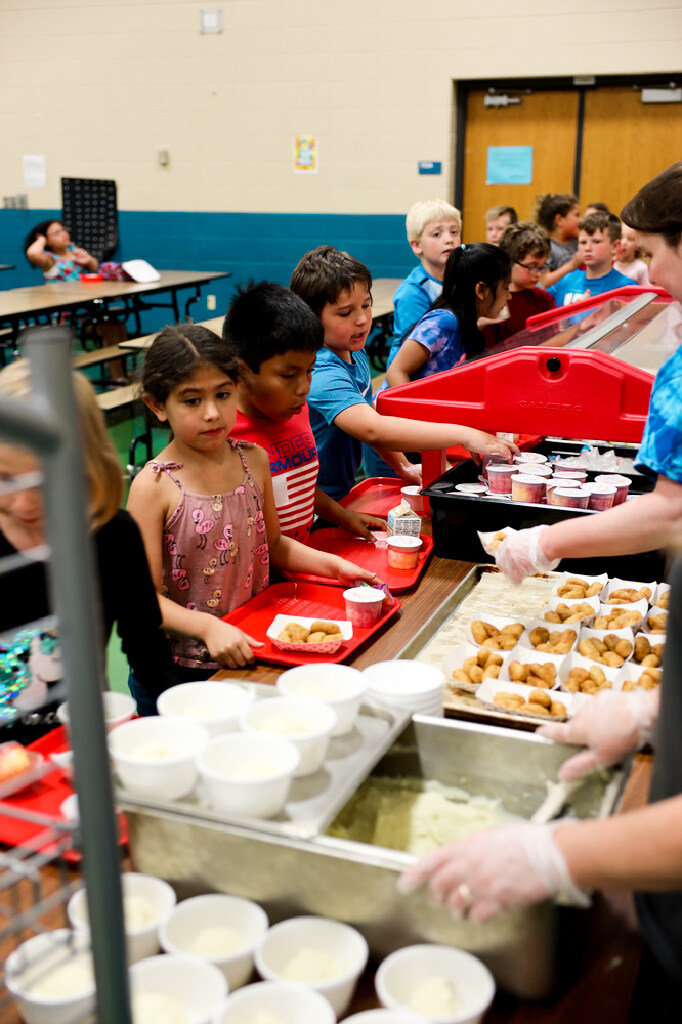 Second and third graders at Janet Berry Elementary School in Appleton, Wis.