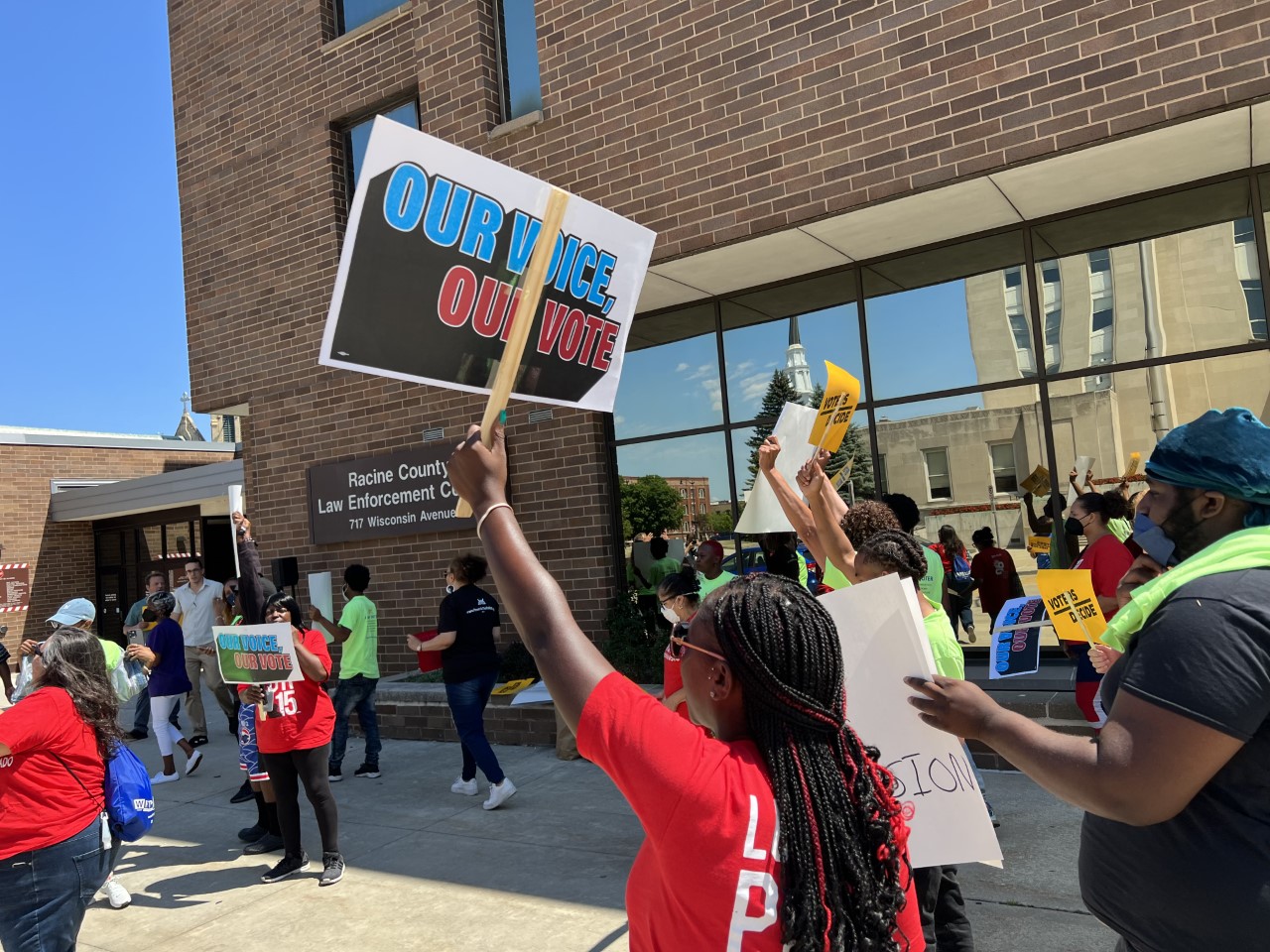 Protesters call for Racine County Sheriff to charge man who illegally requested absentee ballots