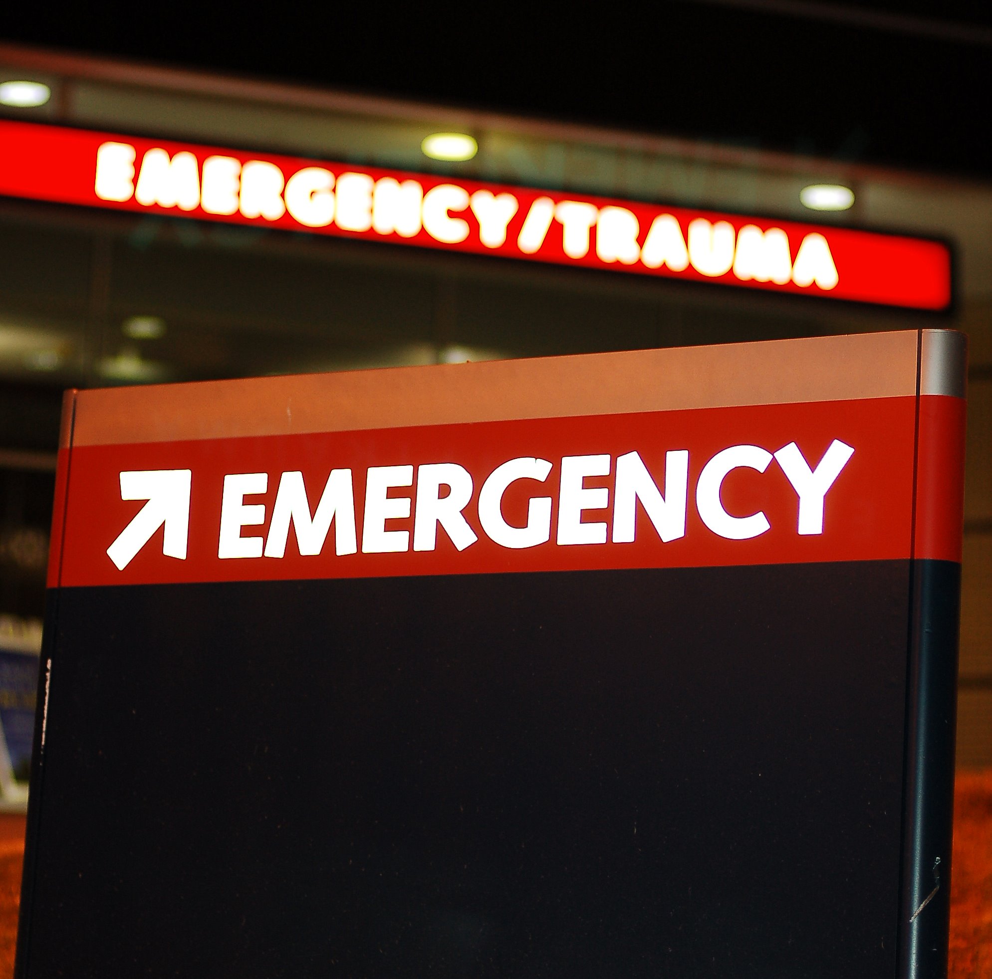 Hospital emergency room signs