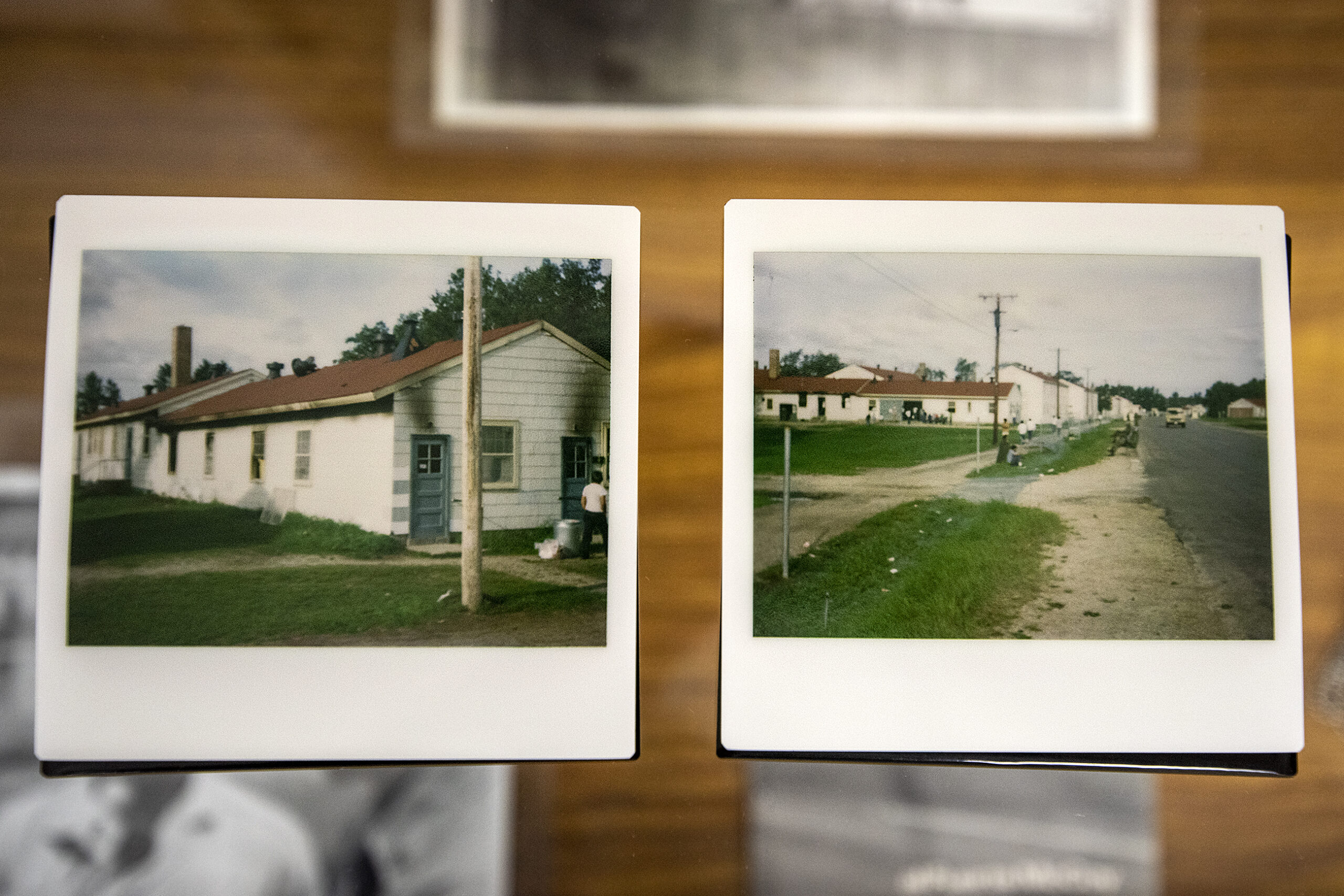 Two polaroid photos of Fort McCoy