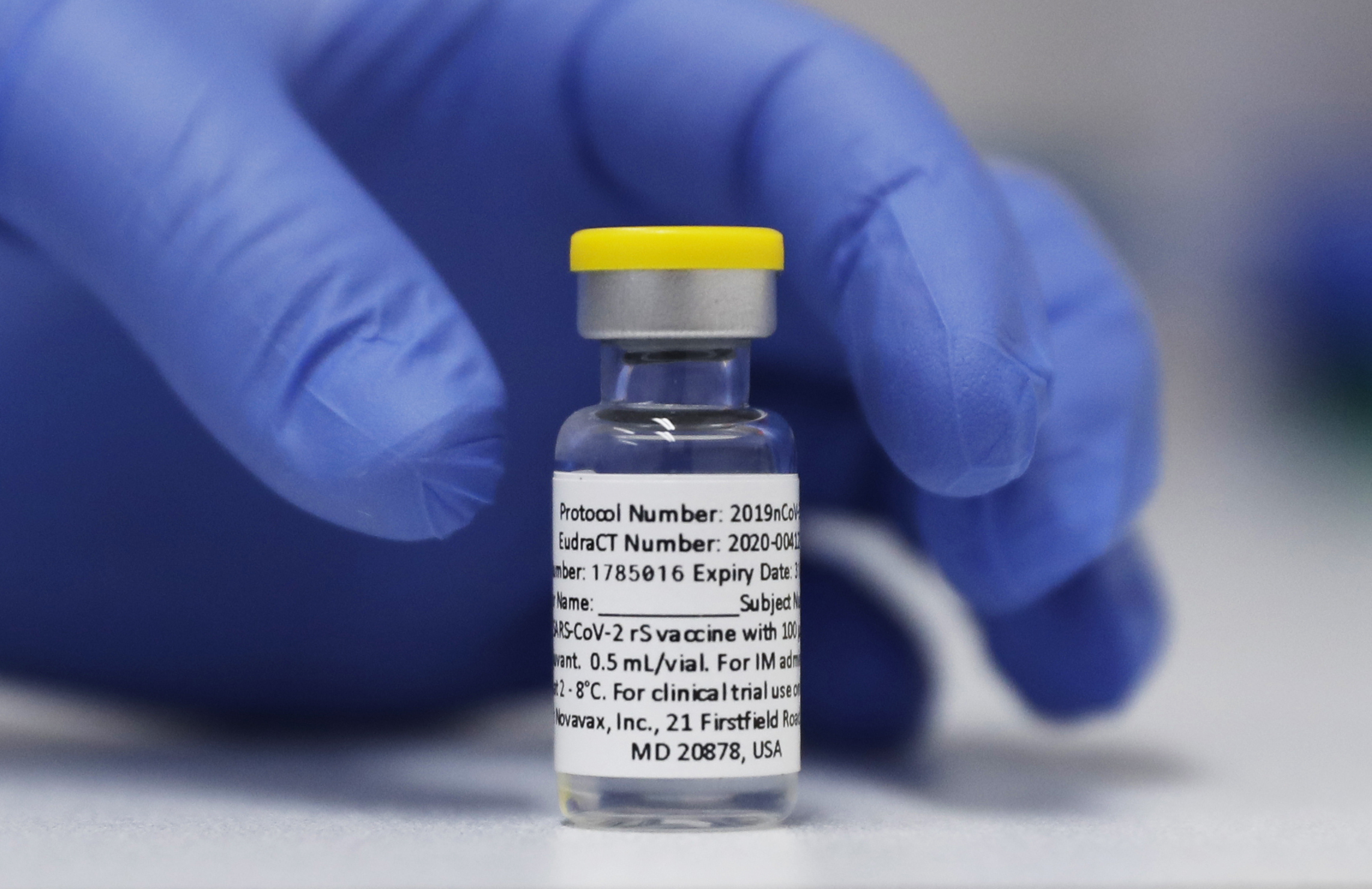 Novavax coronavirus vaccine vial