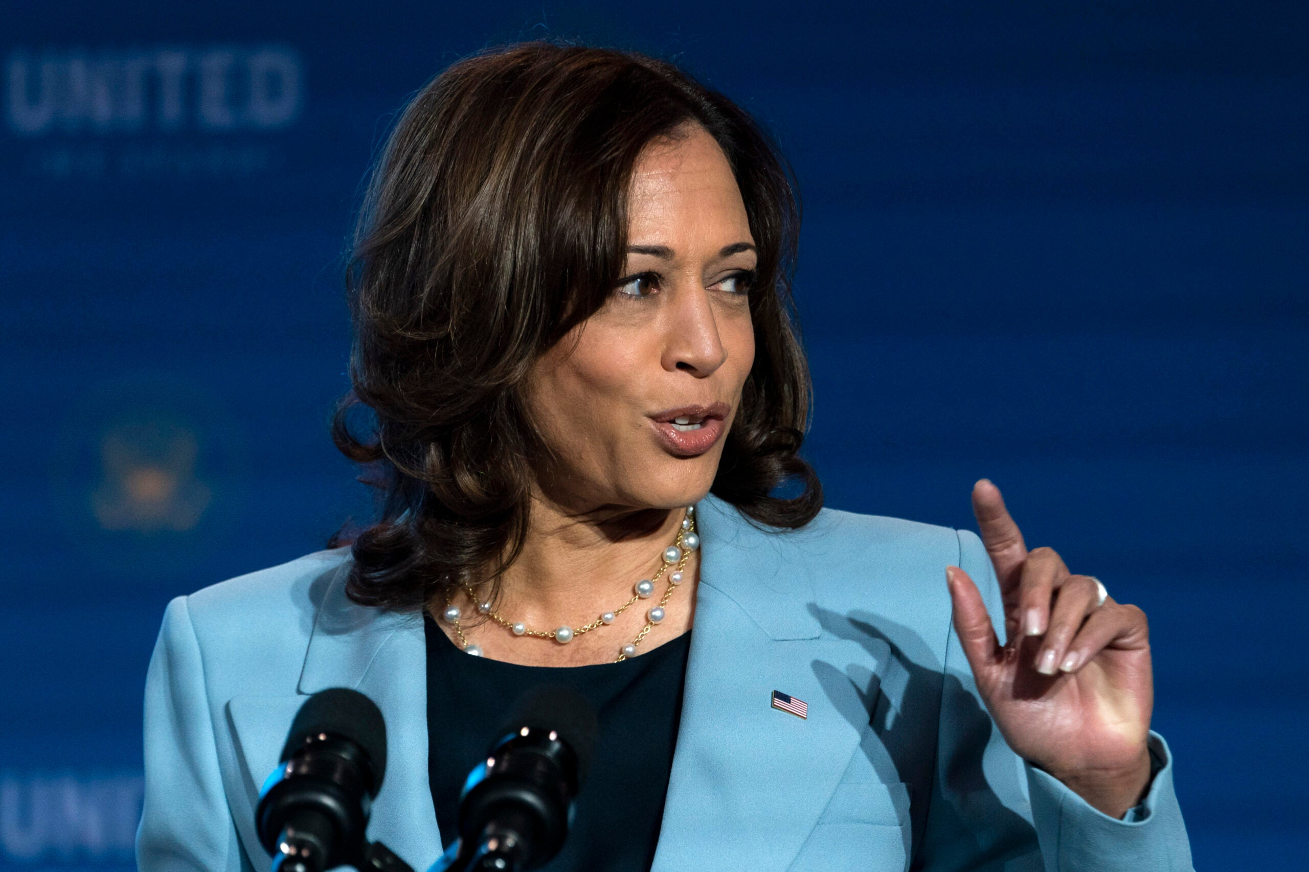Vice President Kamala Harris speaks at the United Against Hate Summit