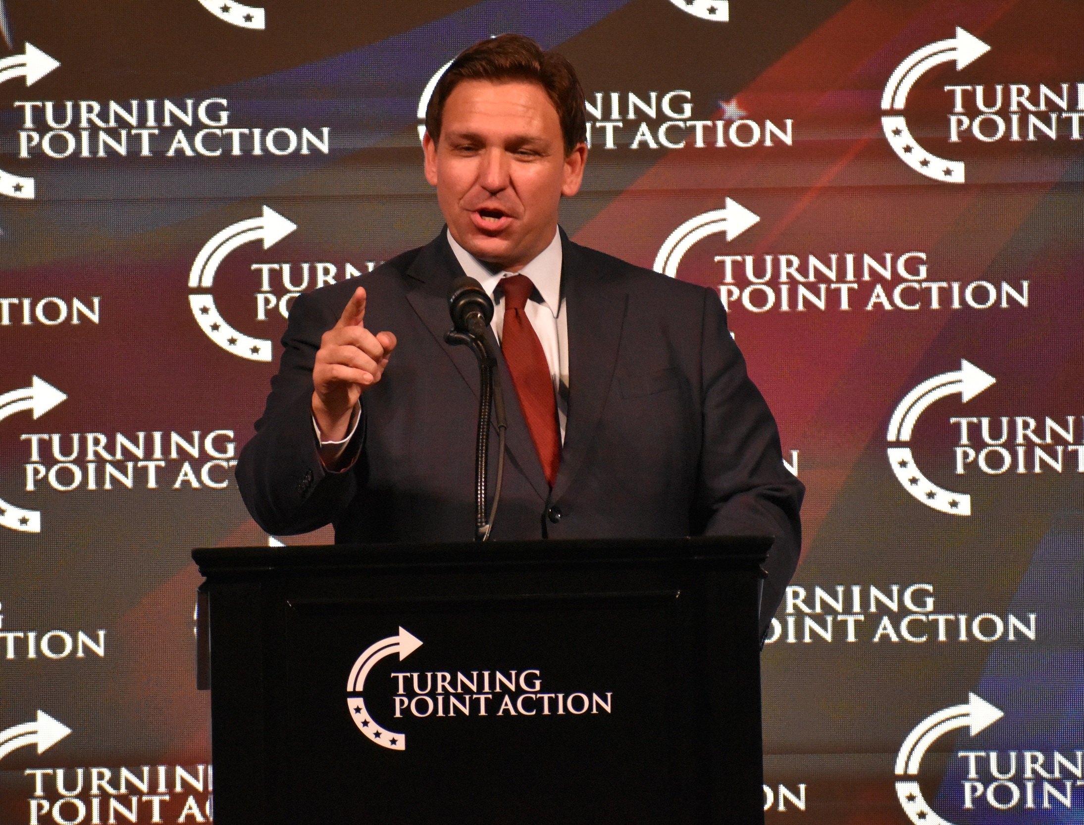 Florida Gov. Ron DeSantis speaks at a campaign event for Republican gubernatorial candidate Tim Michels in Green Bay