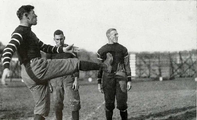 Jim Thorpe instructs Indiana University punters