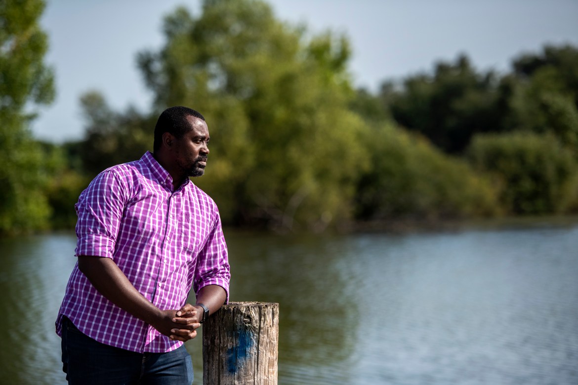 Tristain Thomas stands in Appleton Memorial Park