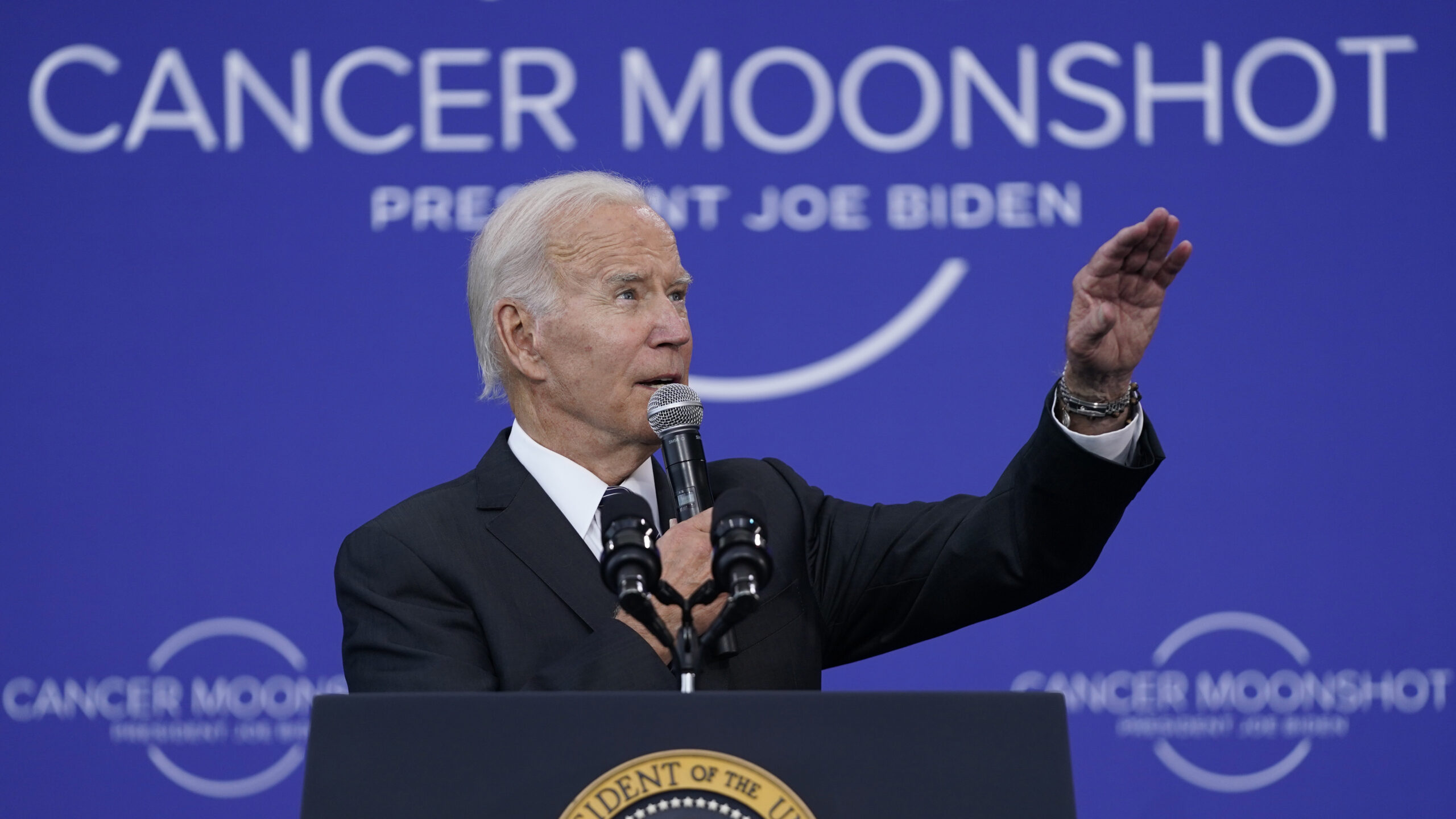 President Joe Biden speaks about the Cancer Moonshot initiative.