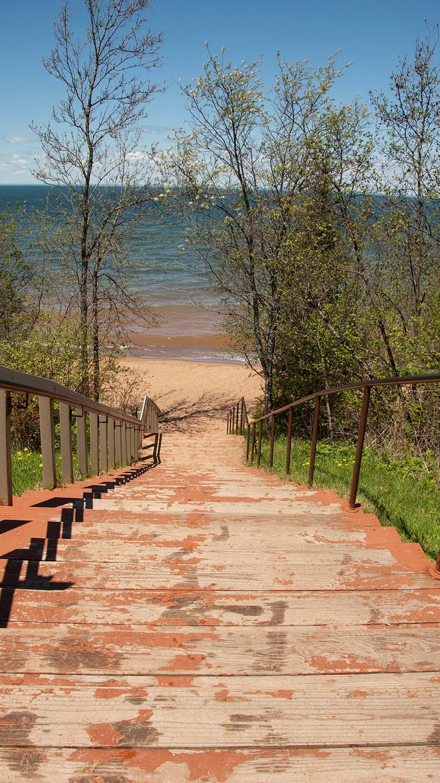 Steep steps bar access to Meyers Beach for people with mobility issues