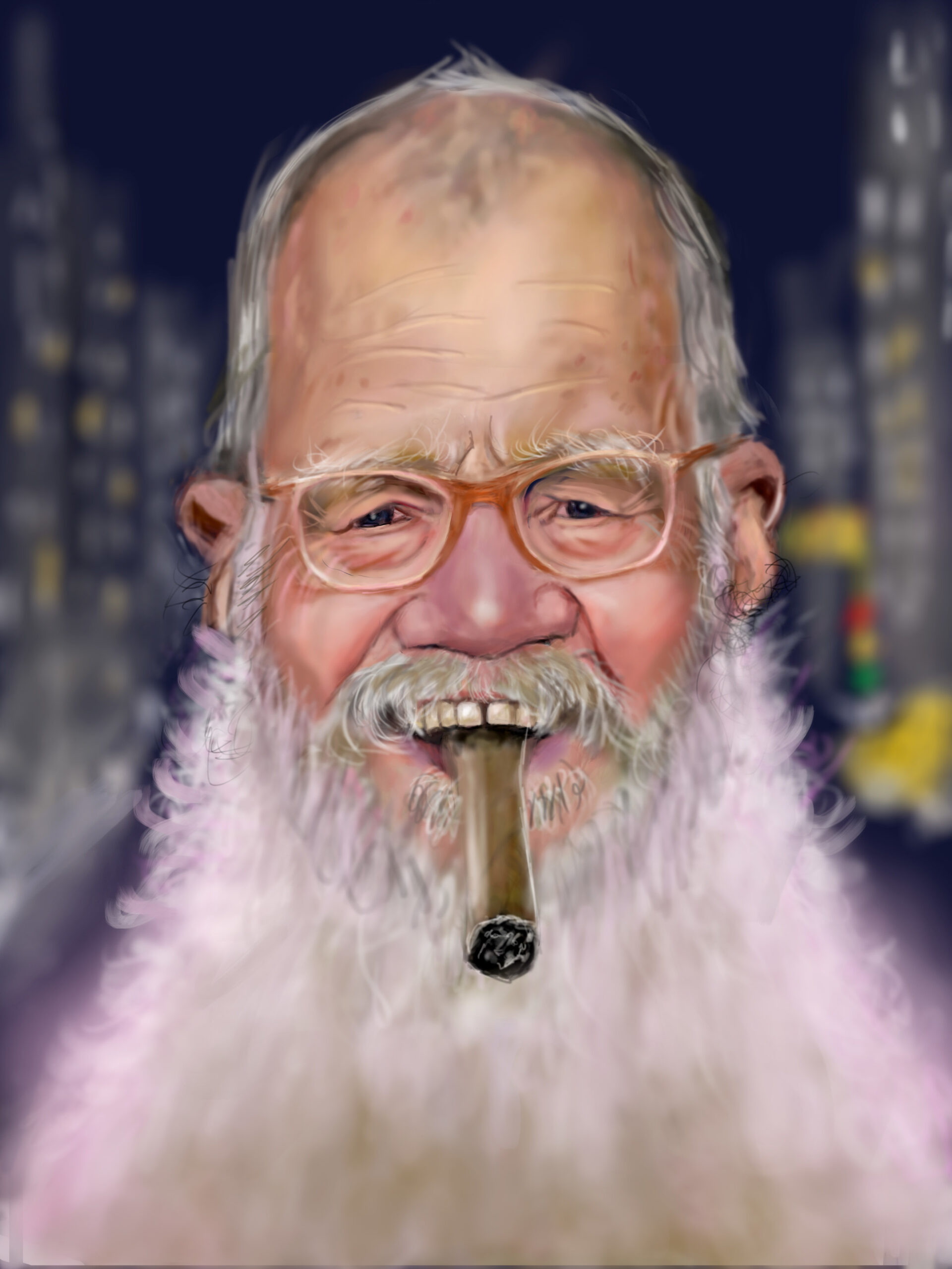 Kevin Nealon's caricature of David Letterman