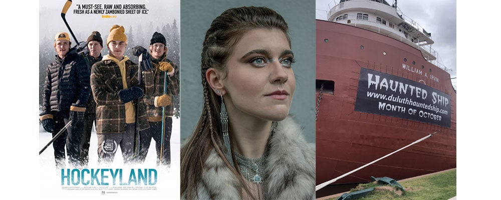 The documentary "Hockeyland" profiles the dreams of rival Minnesota high school players from longtime powerhouse Eveleth and rising star Hermantown. Musician Elska (center) and the haunted boat the William A. Irvin, on the right.