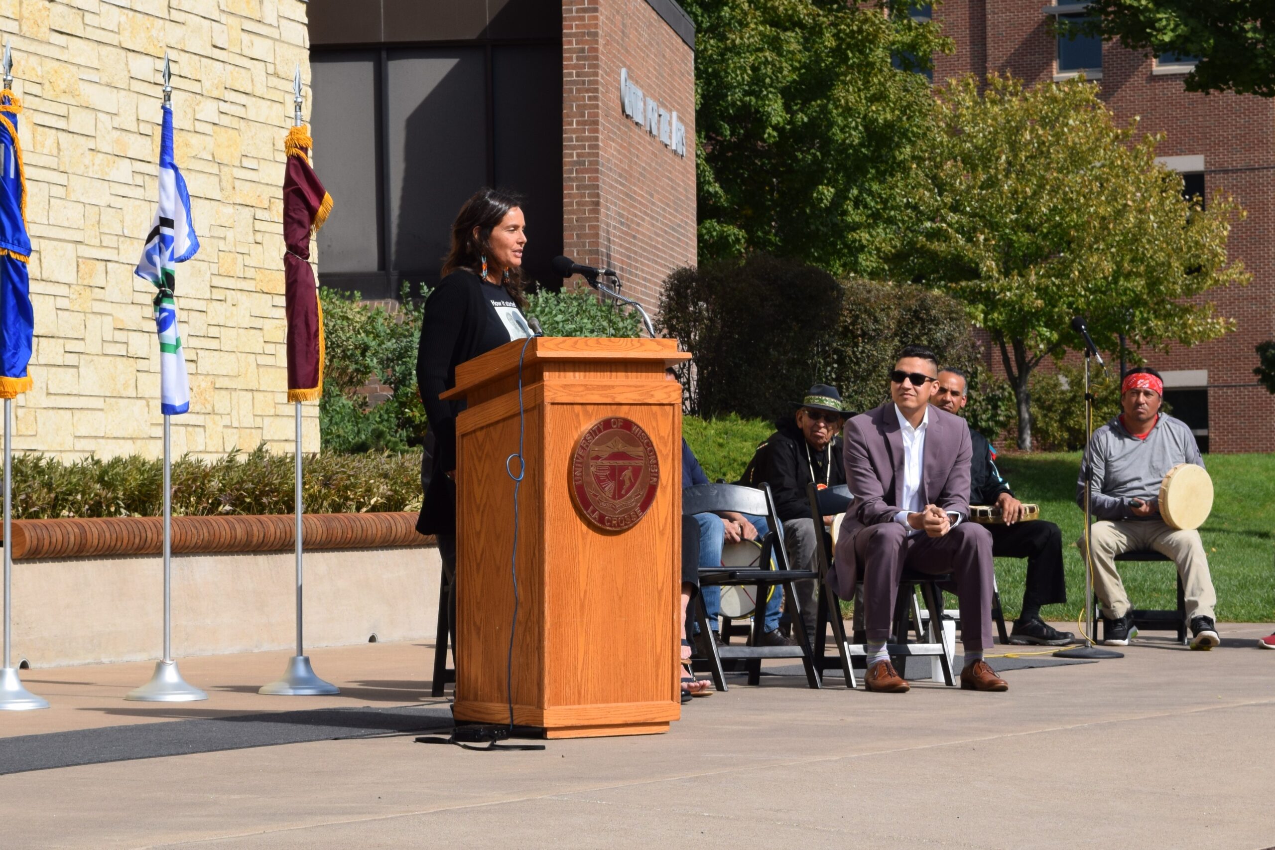 Tonia Lowe speaks at UW-La Crosse dedication ceremony