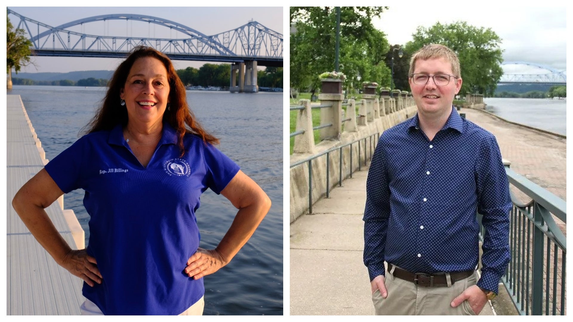 2022 candidates for the 95th State Assembly district Rep. Jill Billings (D-La Crosse) (pictured left) and (right) her Chris Woodard (R-La Crosse.)