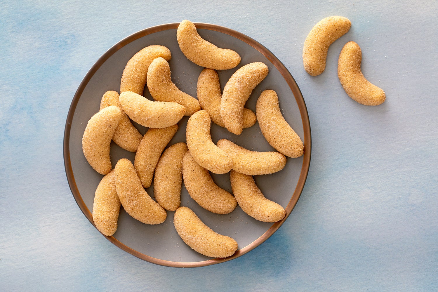 Plate of Rose's Crescents cookies.