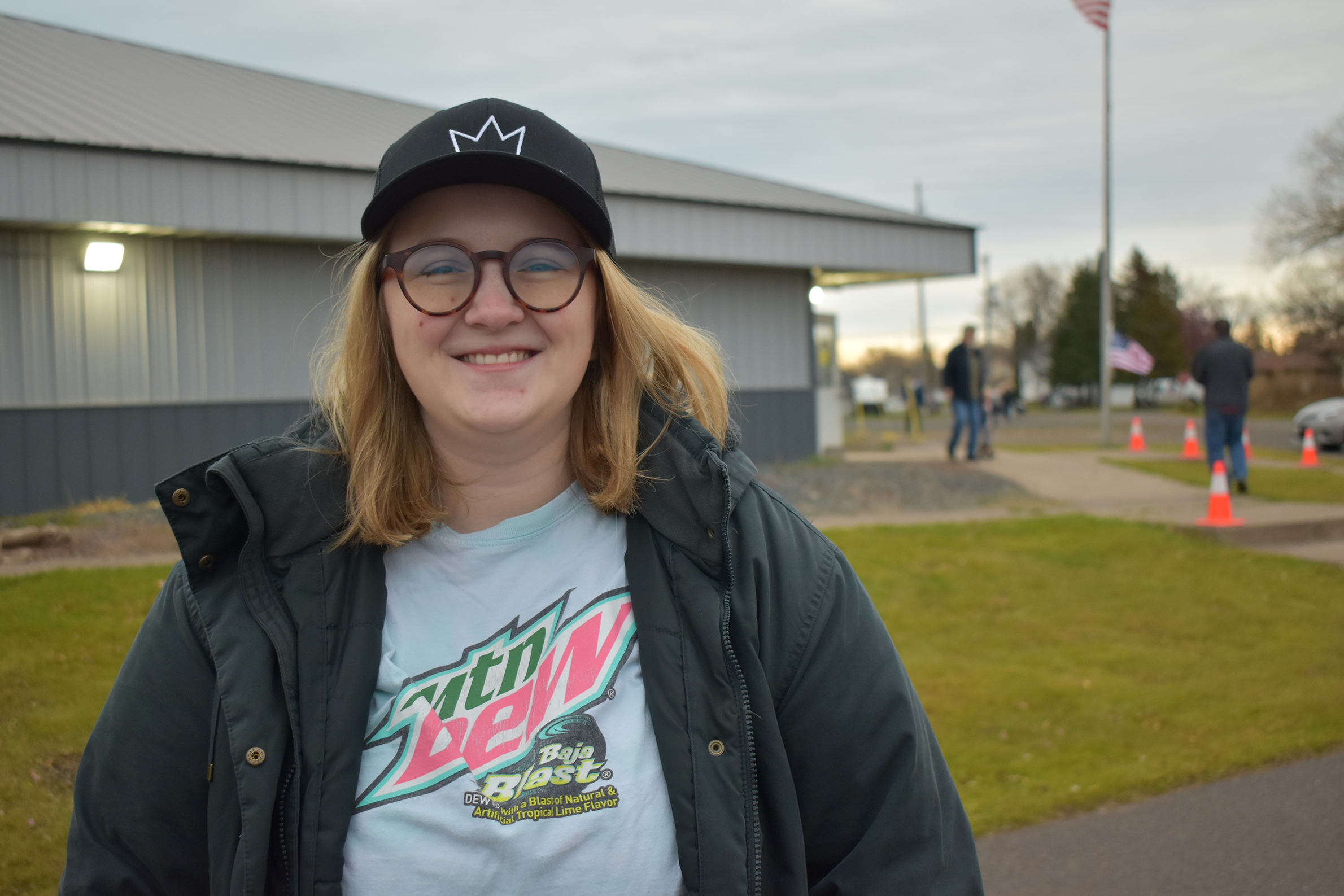 Hailey Gronquist casts her vote in Superior