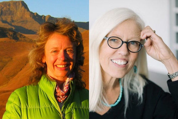  Blissful Hiker Alison Young (right) and Author and Newberry Honor winner Margi Preus (left.