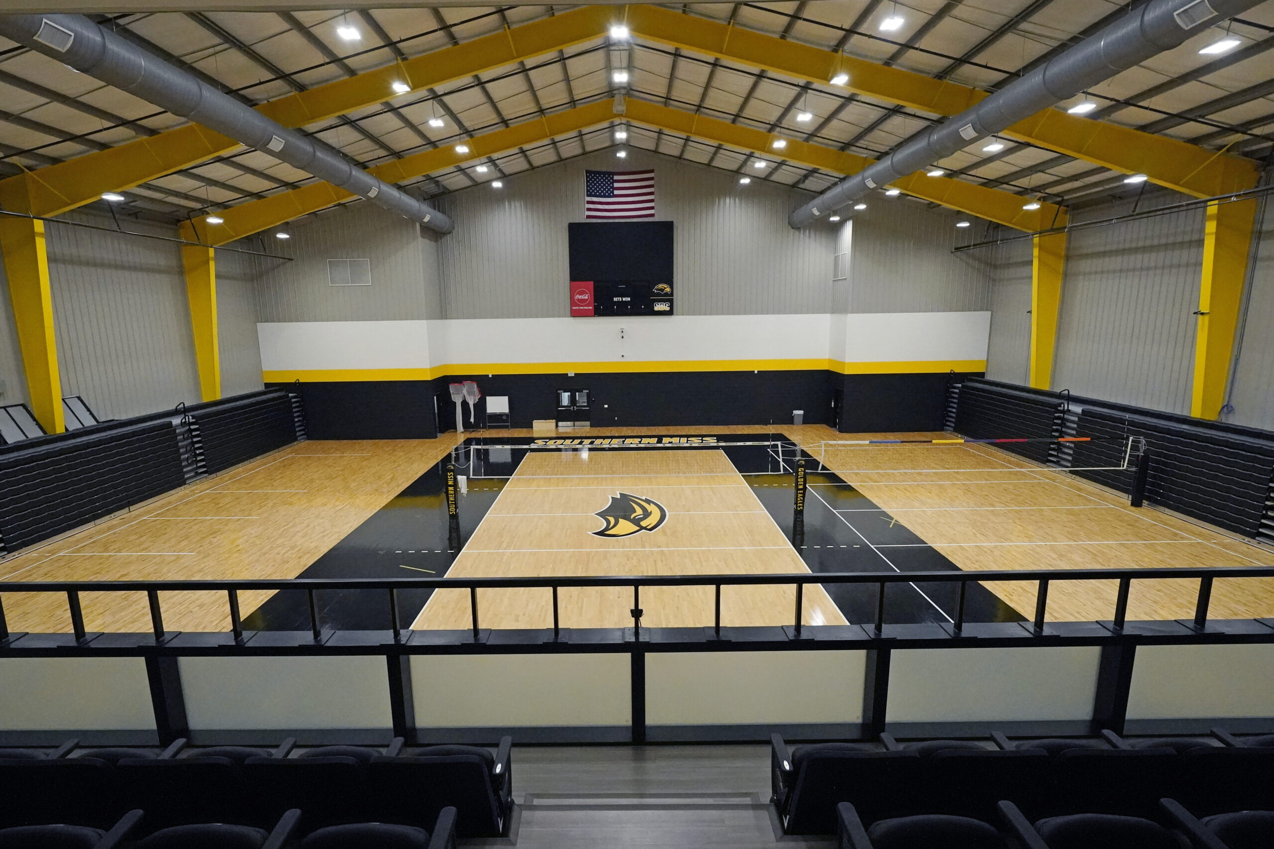 The volleyball courts at the University of Southern Mississippi in Hattiesburg, Miss.