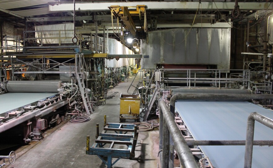 Paper machines are seen at the Park Falls Pulp and Paper Co. in Park Falls