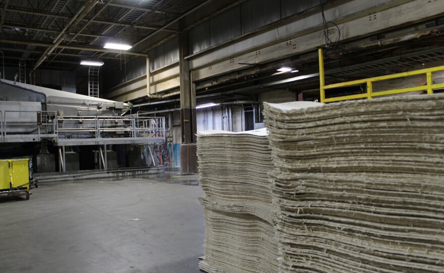 Wet lap, a pulp product, is seen at the Park Falls Pulp and Paper Co.