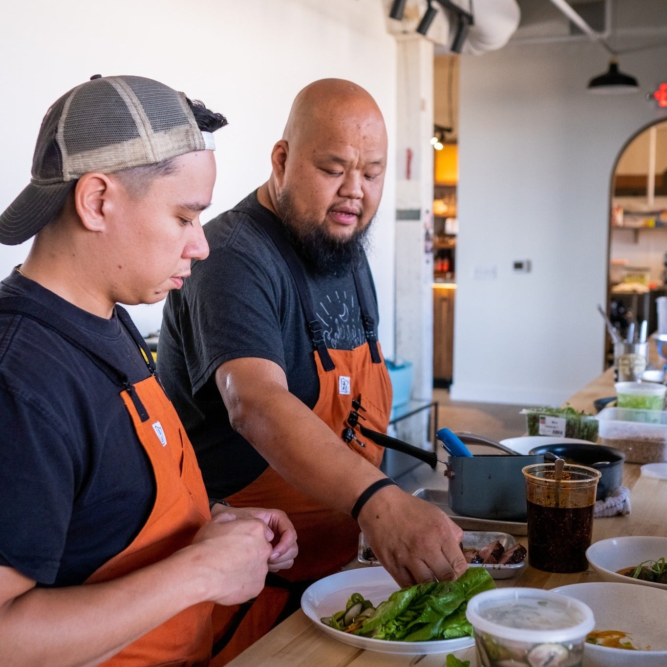 Chefs preparing food