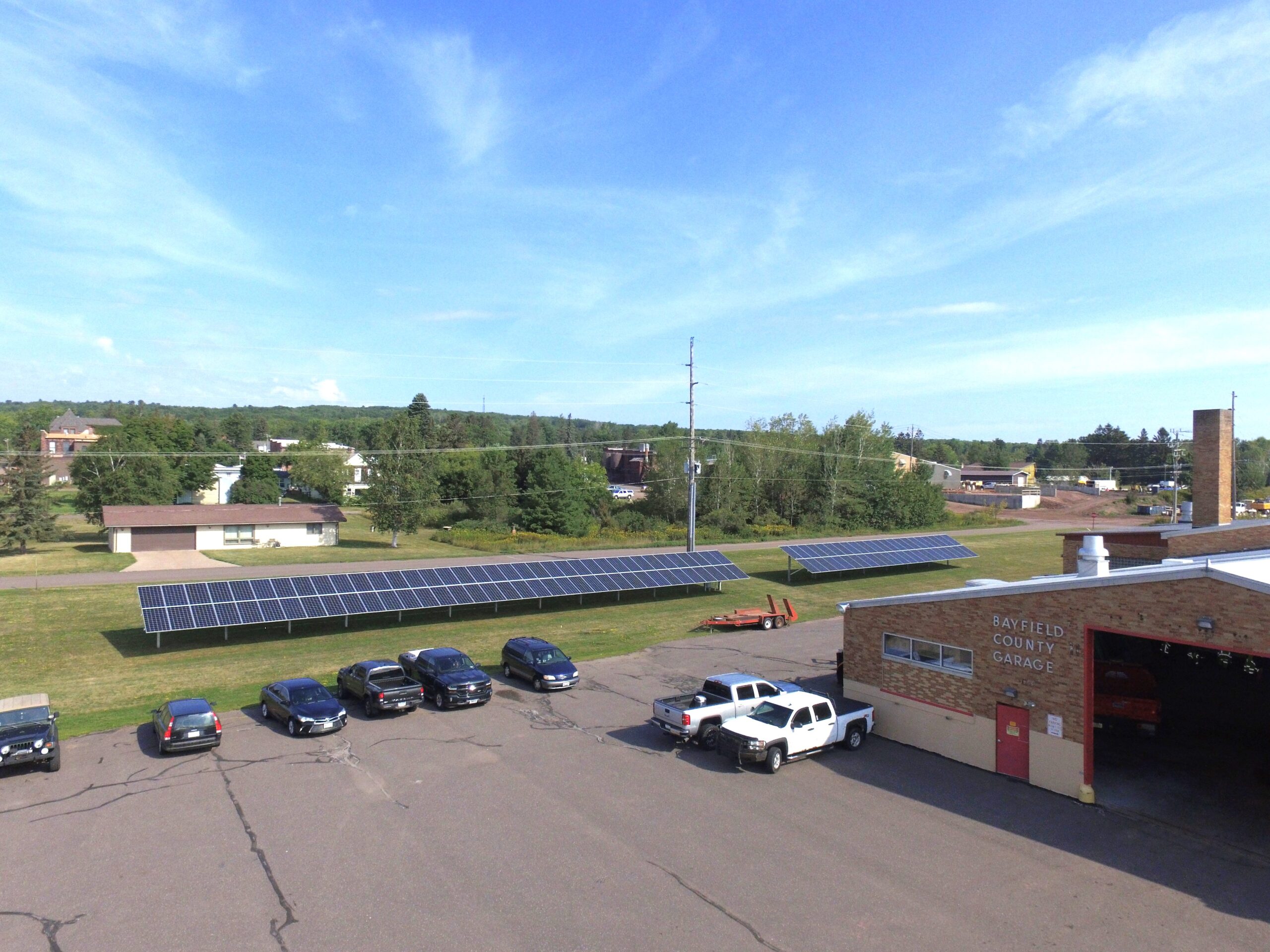 Solar panels at Washburn highway garage