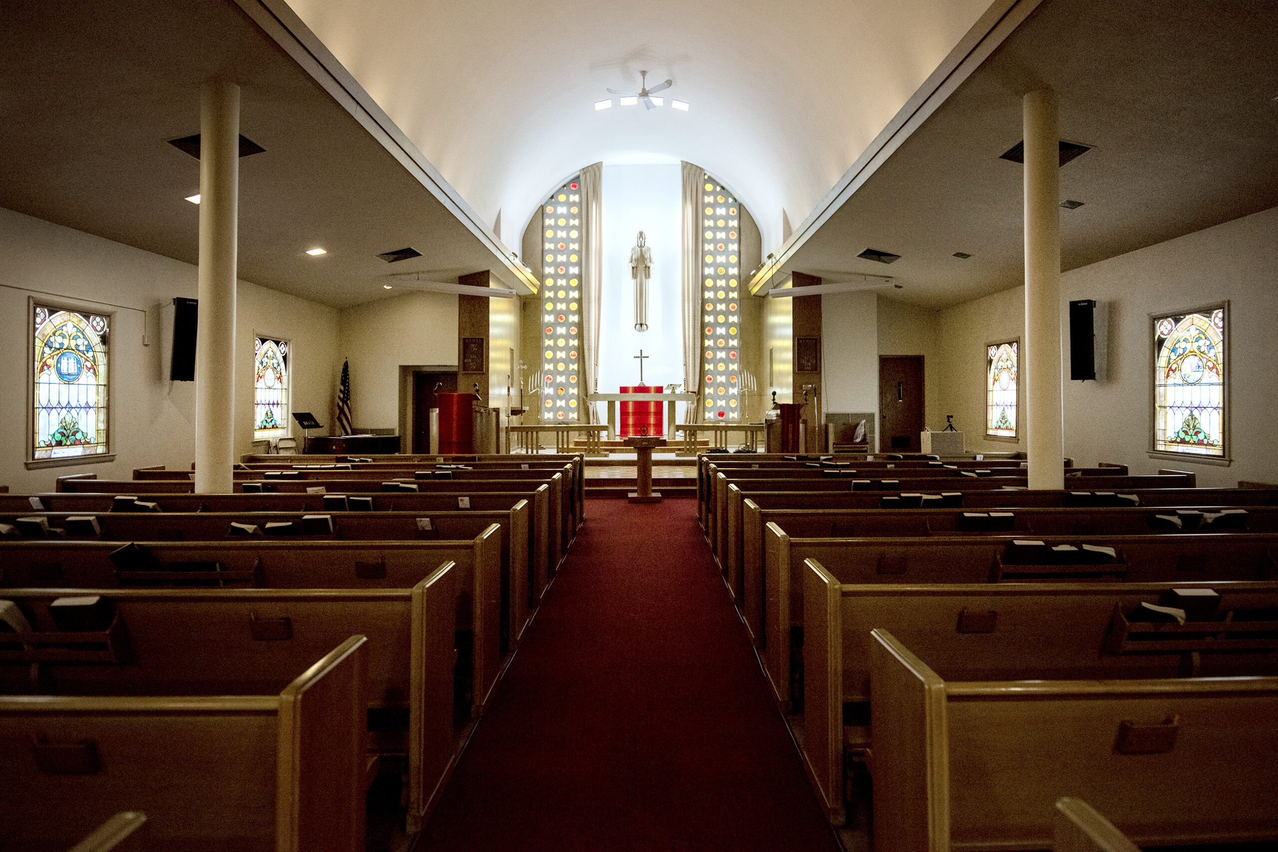 The inside of Grace Lutheran Church.
