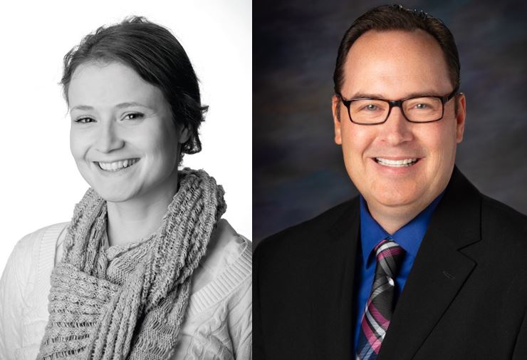 WPR Superior-based reporter Danielle Kaeding (left) and Duluth News Tribune executive editor Rick Lubbers (right); Courtesy of WPR and Rick Lubbers