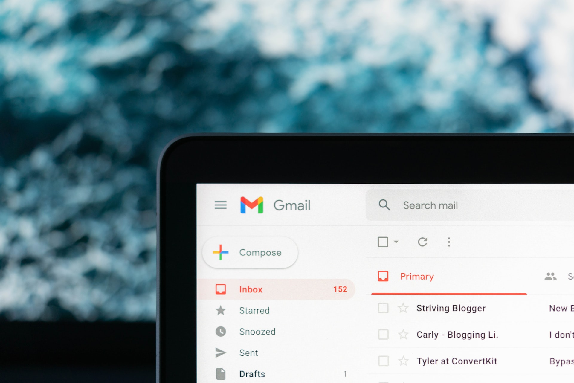 A computer screen showing a Gmail inbox