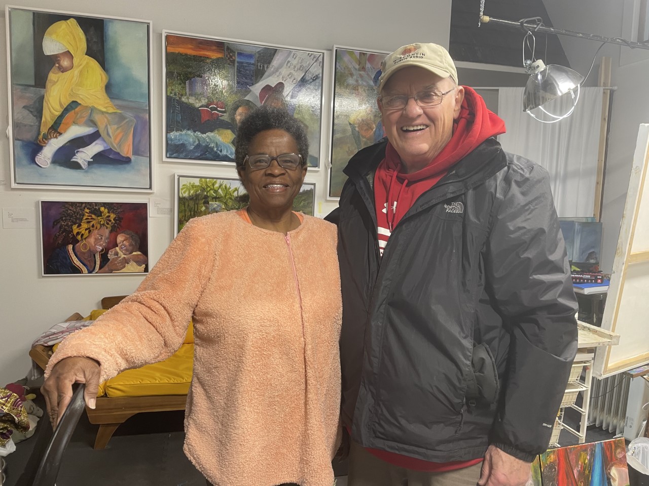 Larry Meiller with Trinidad artist Mary Gill.
