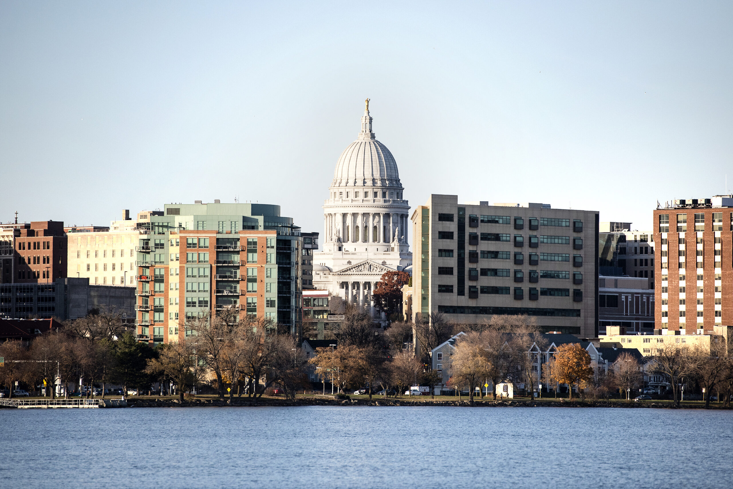 The Wisconsin State Capitol across Lake Monona