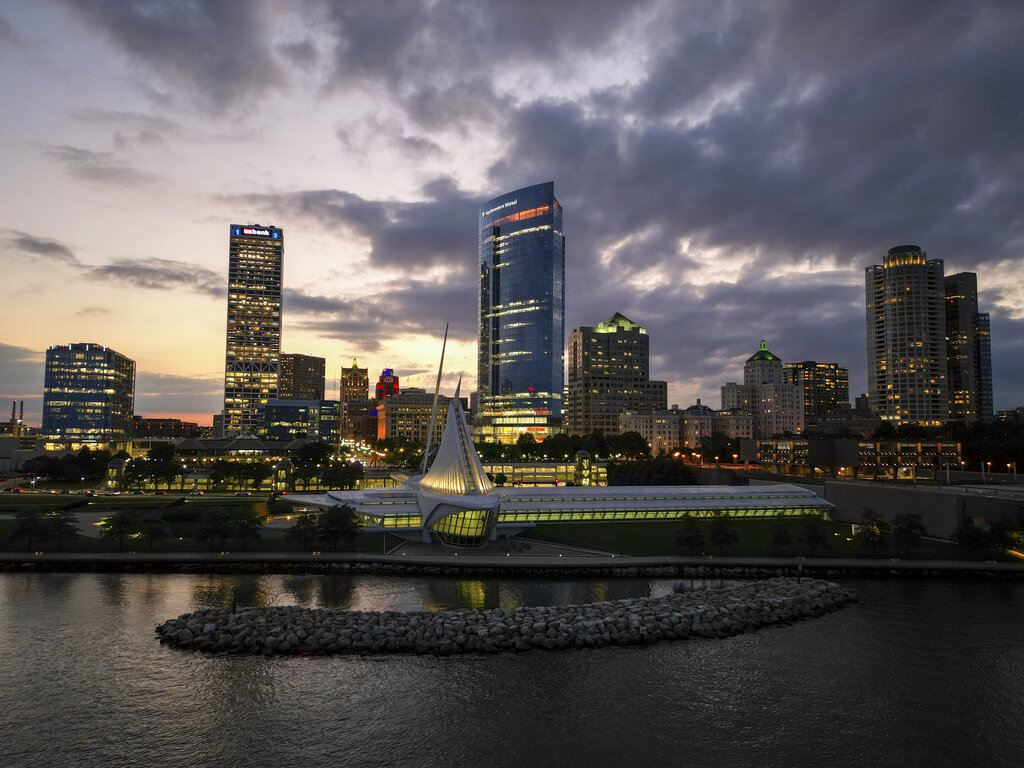 The Milwaukee skyline is seen Tuesday, Sept. 6, 2022, in Milwaukee. Socialism is back in the Wisconsin Legislature after decades without representation.