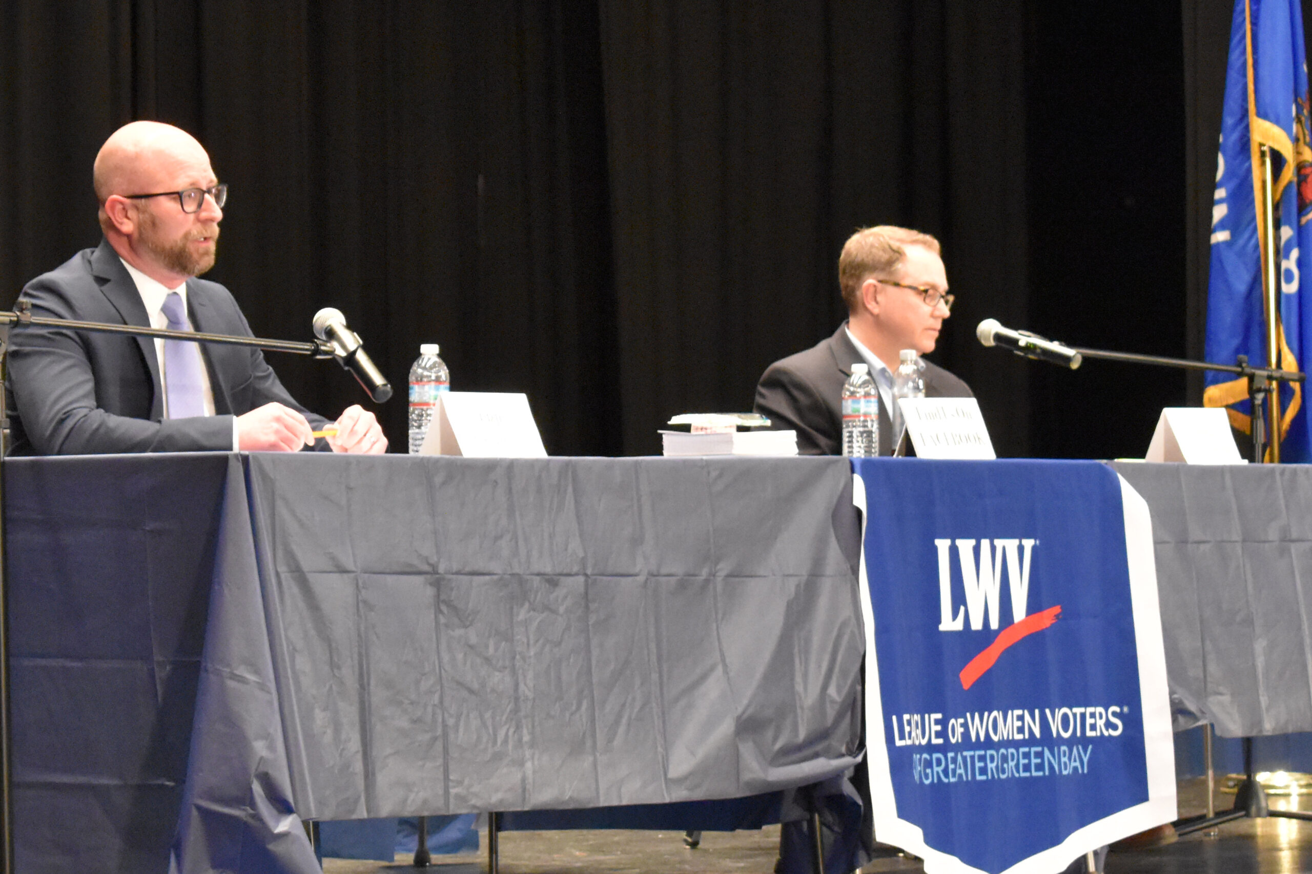 Incumbent Green Bay Mayor Eric Genrich and Brown County Administration Director Chad Weininger square off in a League of Women Voters candidate forum.