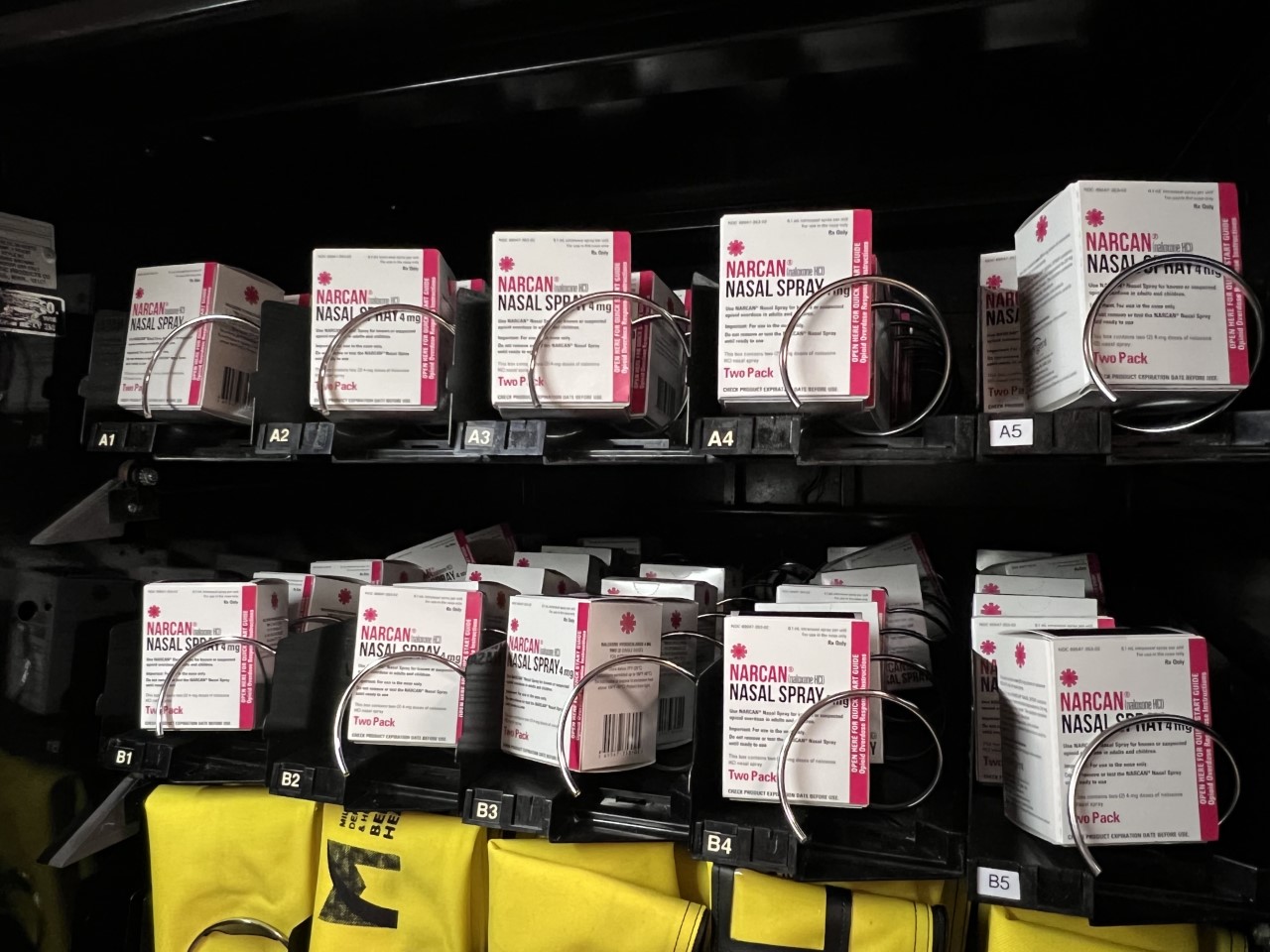 Vending machines distributing free Narcan