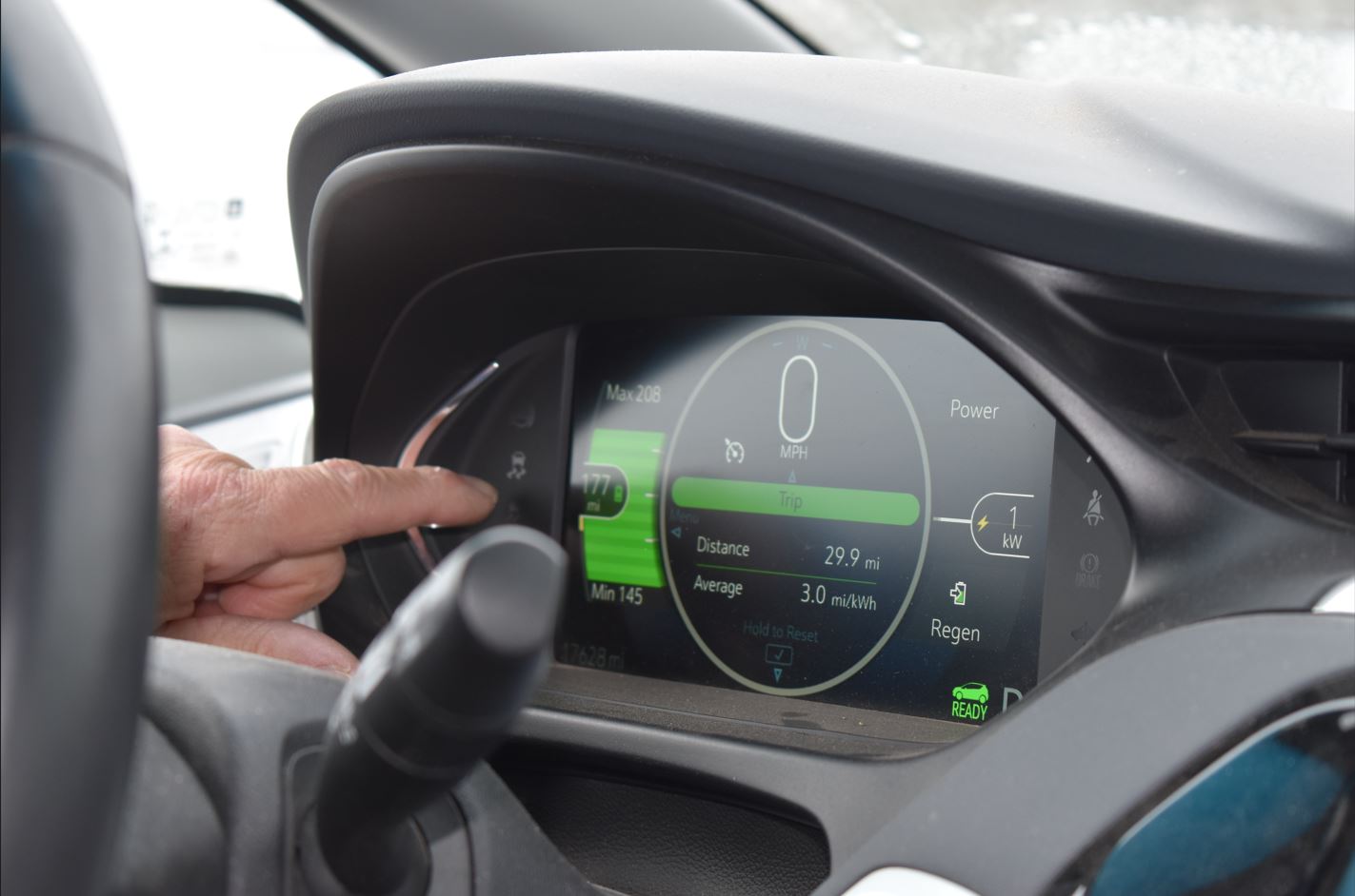 Electric vehicle display in 2021 Chevy Bolt