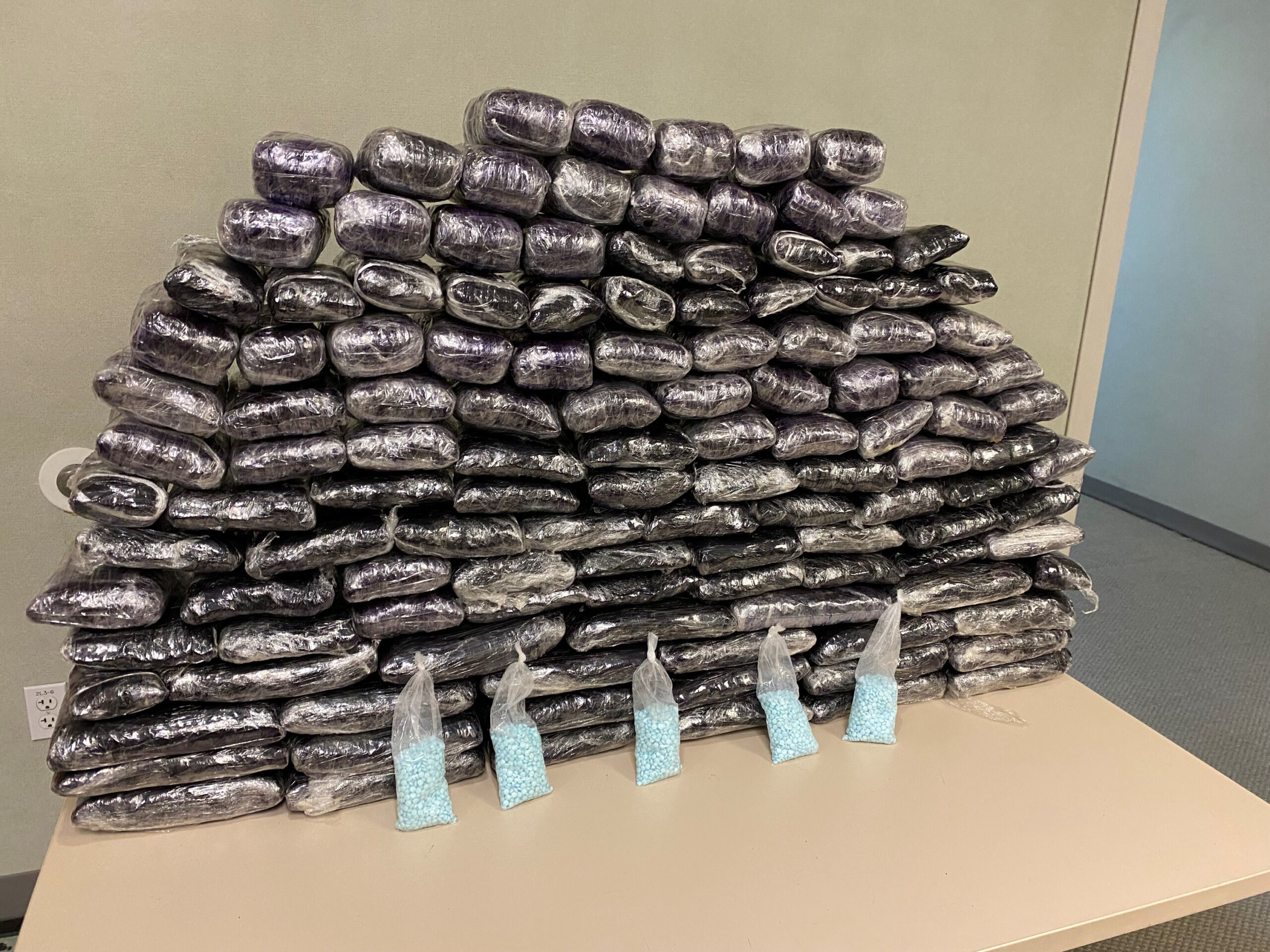 Seized fake pills containing fentanyl