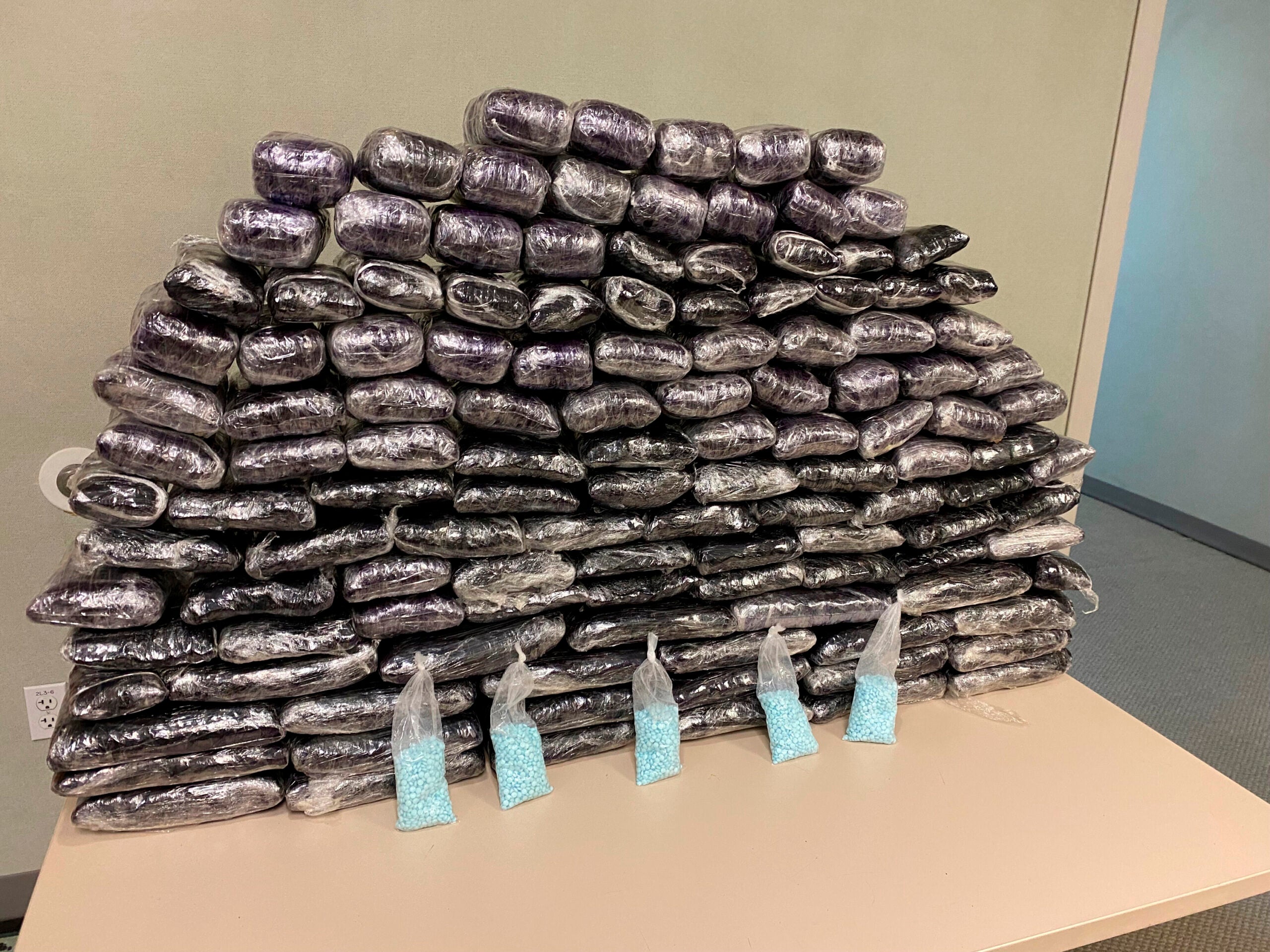 Seized fake pills containing fentanyl